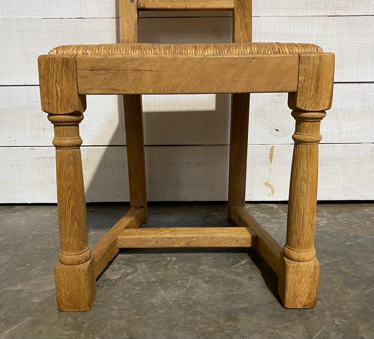 Set 6 French Bleached Oak Farmhouse Dining Chairs In Good Condition In Seaford, GB