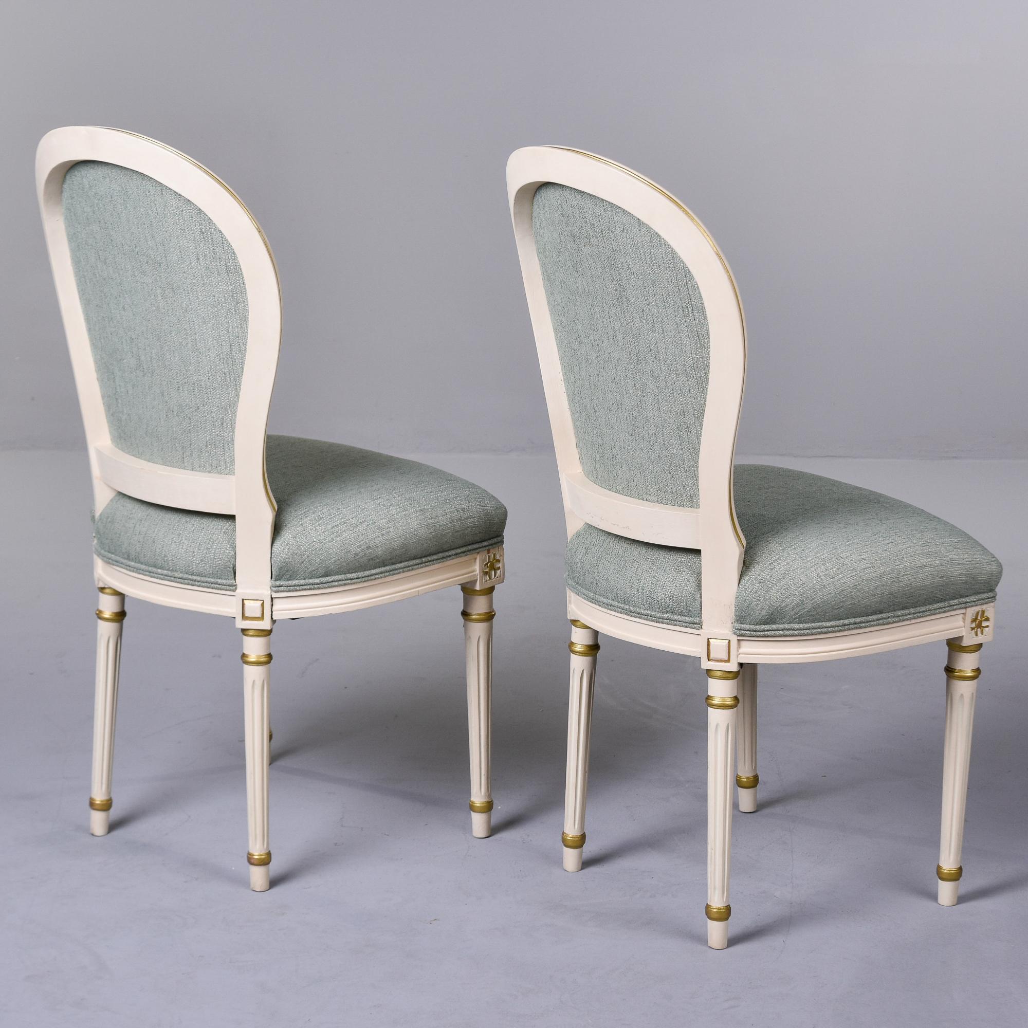 Set 6 French Early 20th C Louis XVI Style Dining Chairs with New Upholstery 8