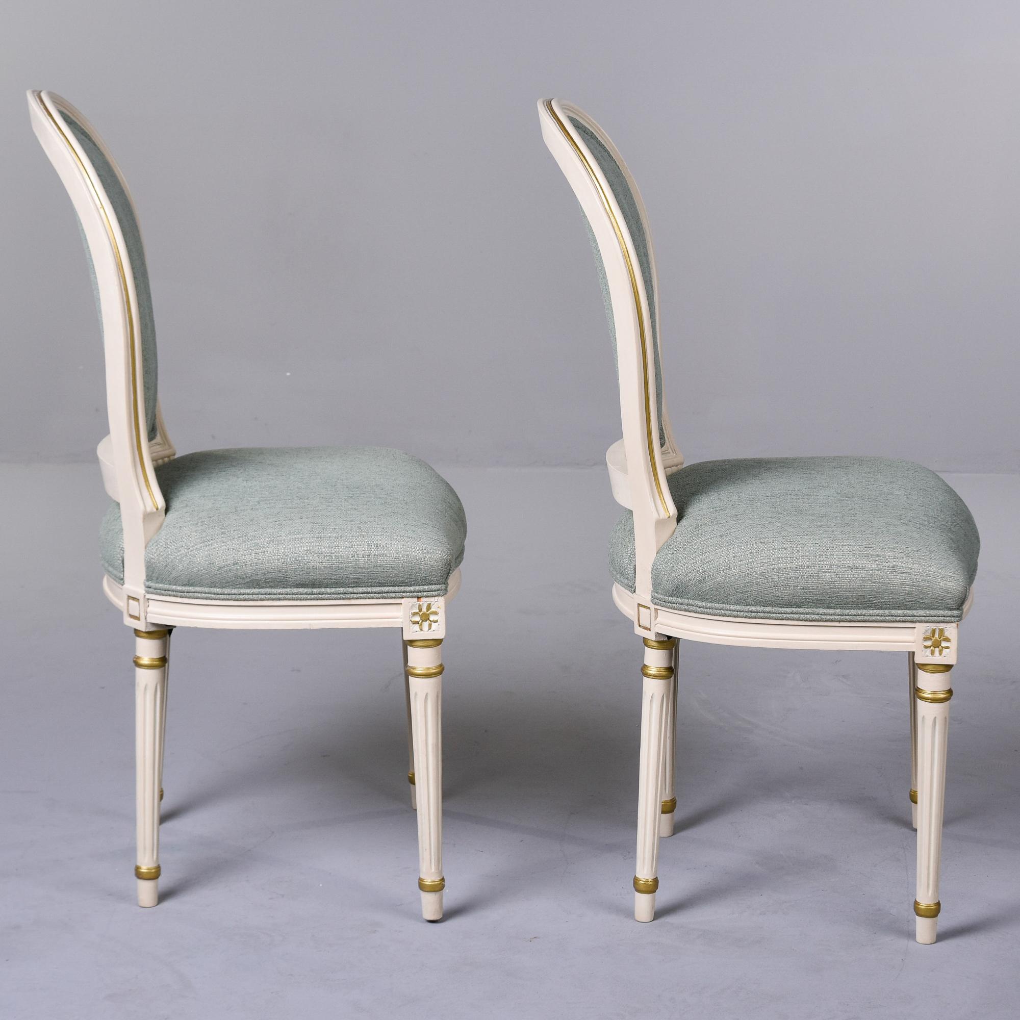 Set 6 French Early 20th C Louis XVI Style Dining Chairs with New Upholstery 9