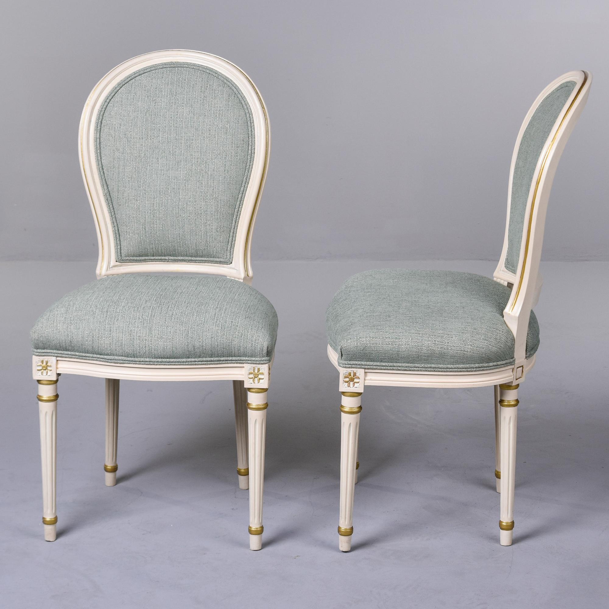 20th Century Set 6 French Early 20th C Louis XVI Style Dining Chairs with New Upholstery