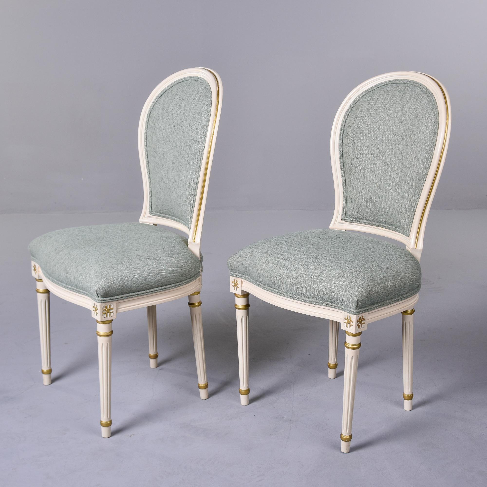 Set 6 French Early 20th C Louis XVI Style Dining Chairs with New Upholstery 3