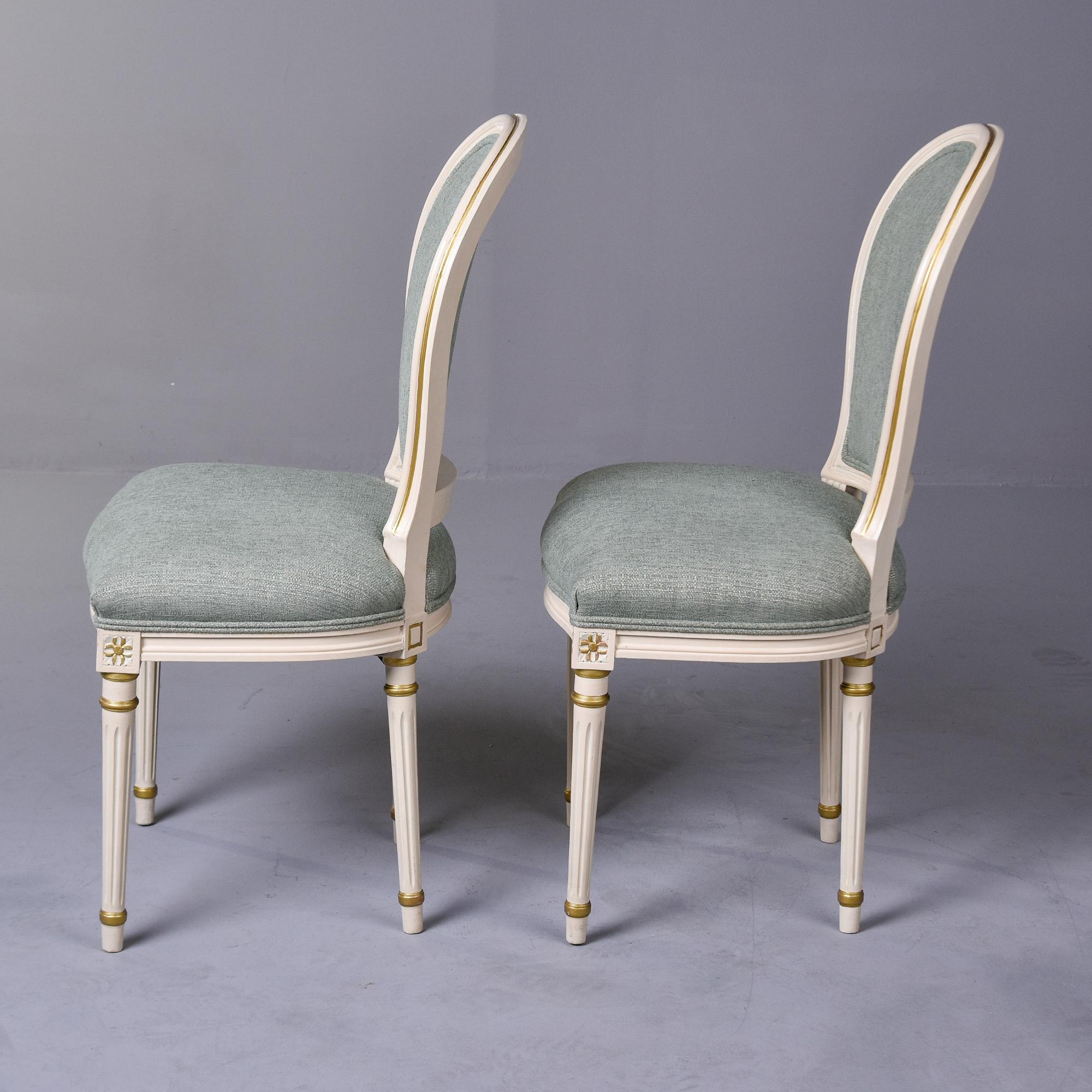 Set 6 French Early 20th C Louis XVI Style Dining Chairs with New Upholstery 4