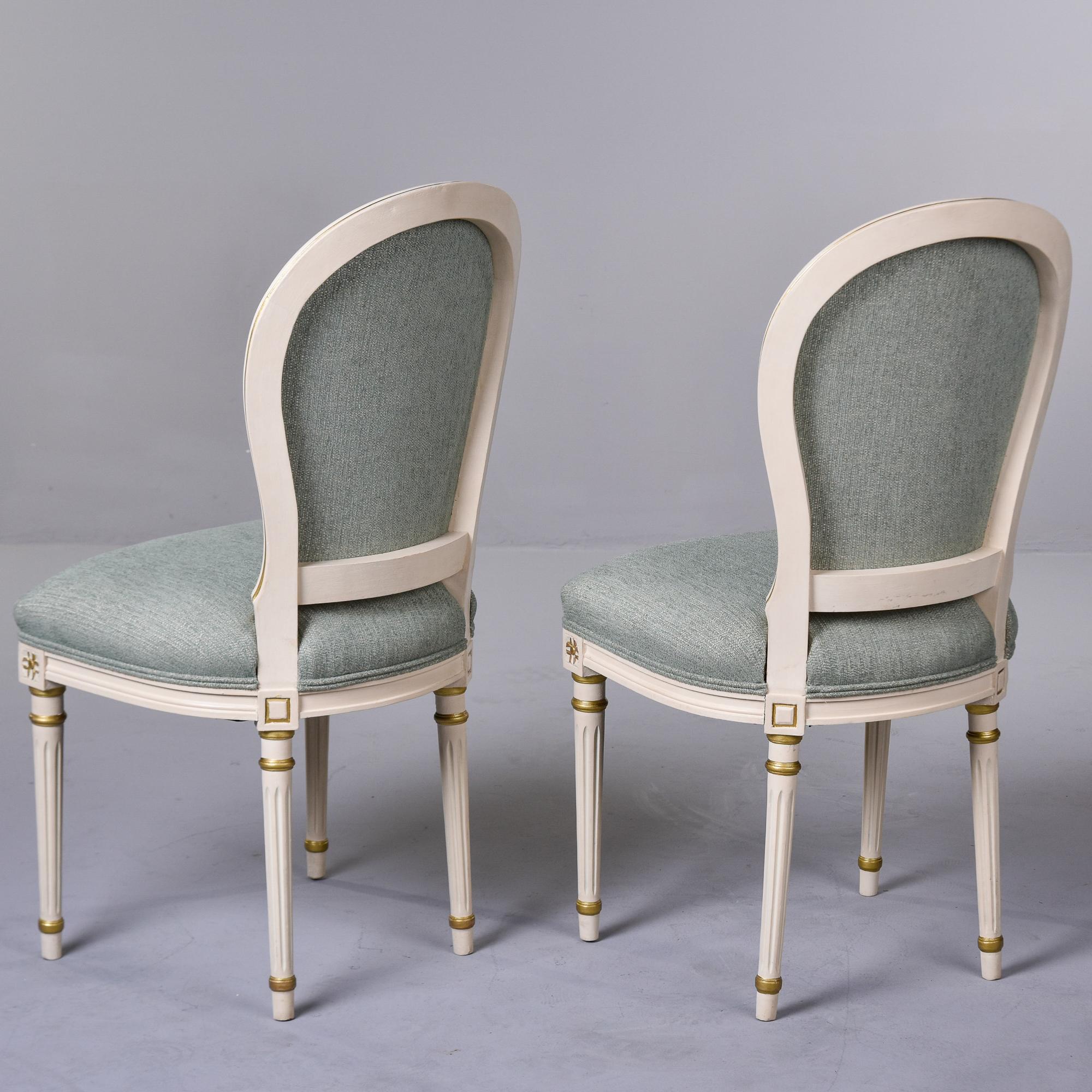 Set 6 French Early 20th C Louis XVI Style Dining Chairs with New Upholstery 5