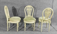 Set 6 French Maison Jansen Louis XVI Painted Balloon Back Dining Chairs