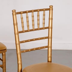 Set (6) Gold "Chiavari" Style Ballroom Chairs with Gold Seat Cushions