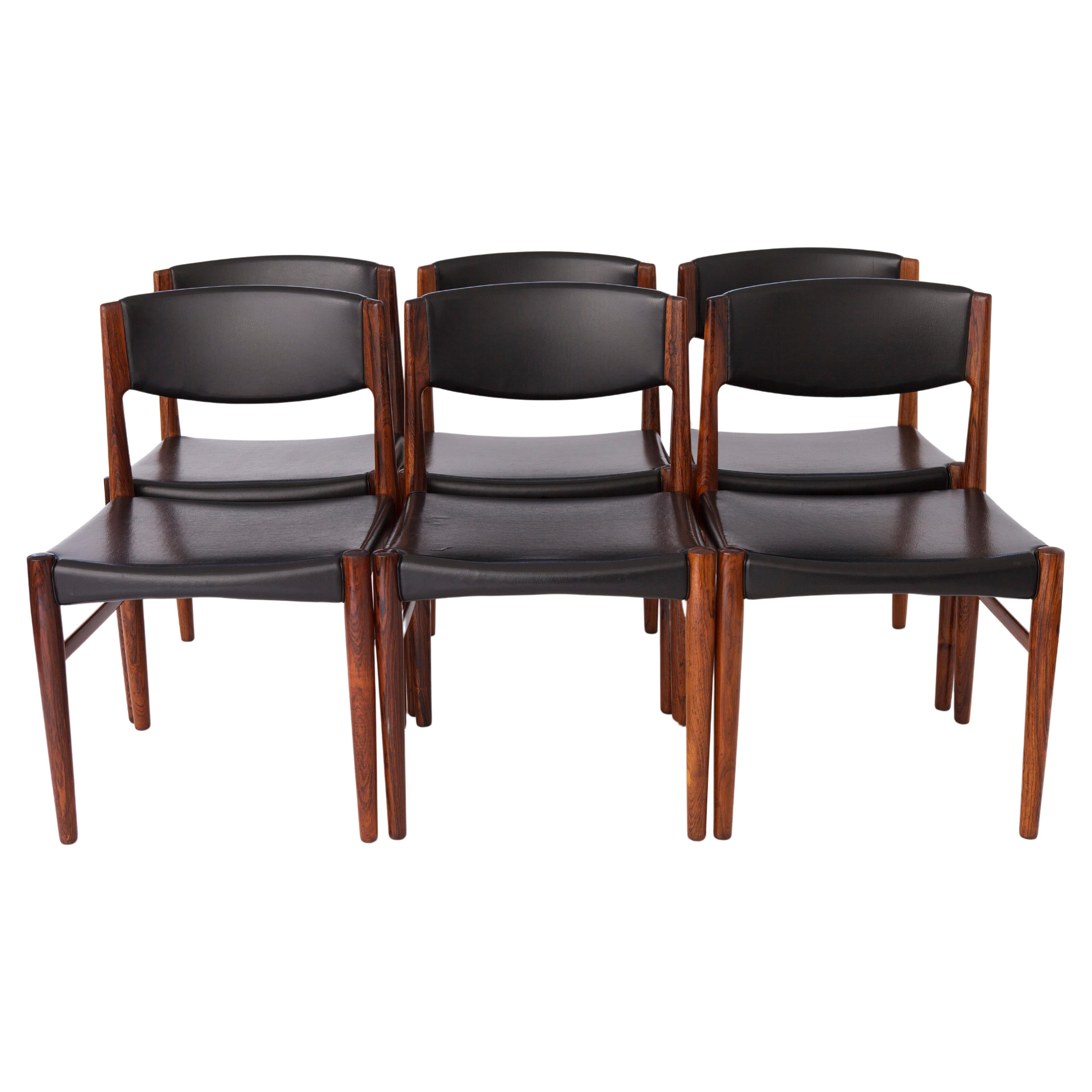 Set 6 Grete Jalk Chairs for Glostrup, Rosewood, 1960s, Danish