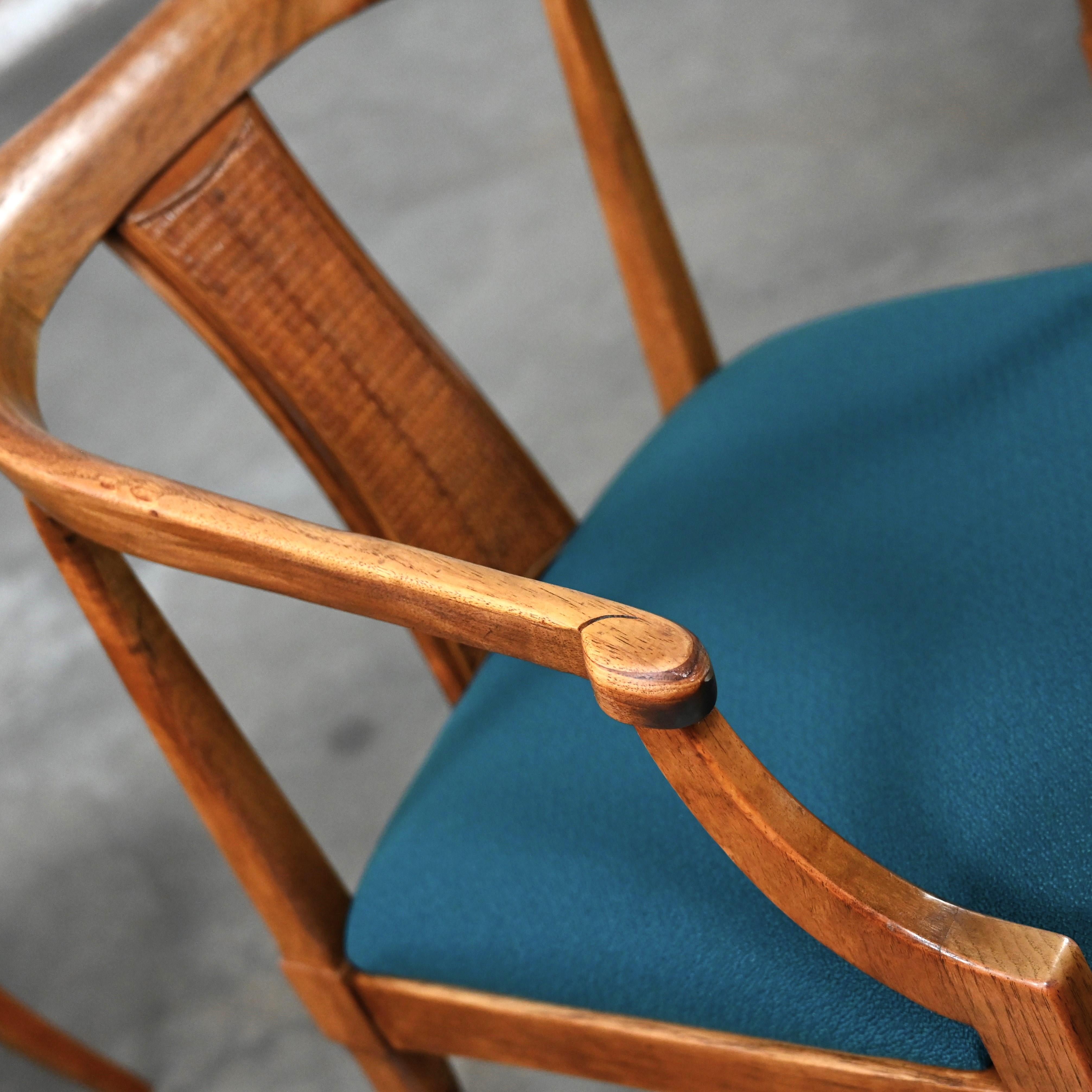 Set 6 Hollywood Regency Tamerlane Yoke Back Dining Chairs by Thomasville 9