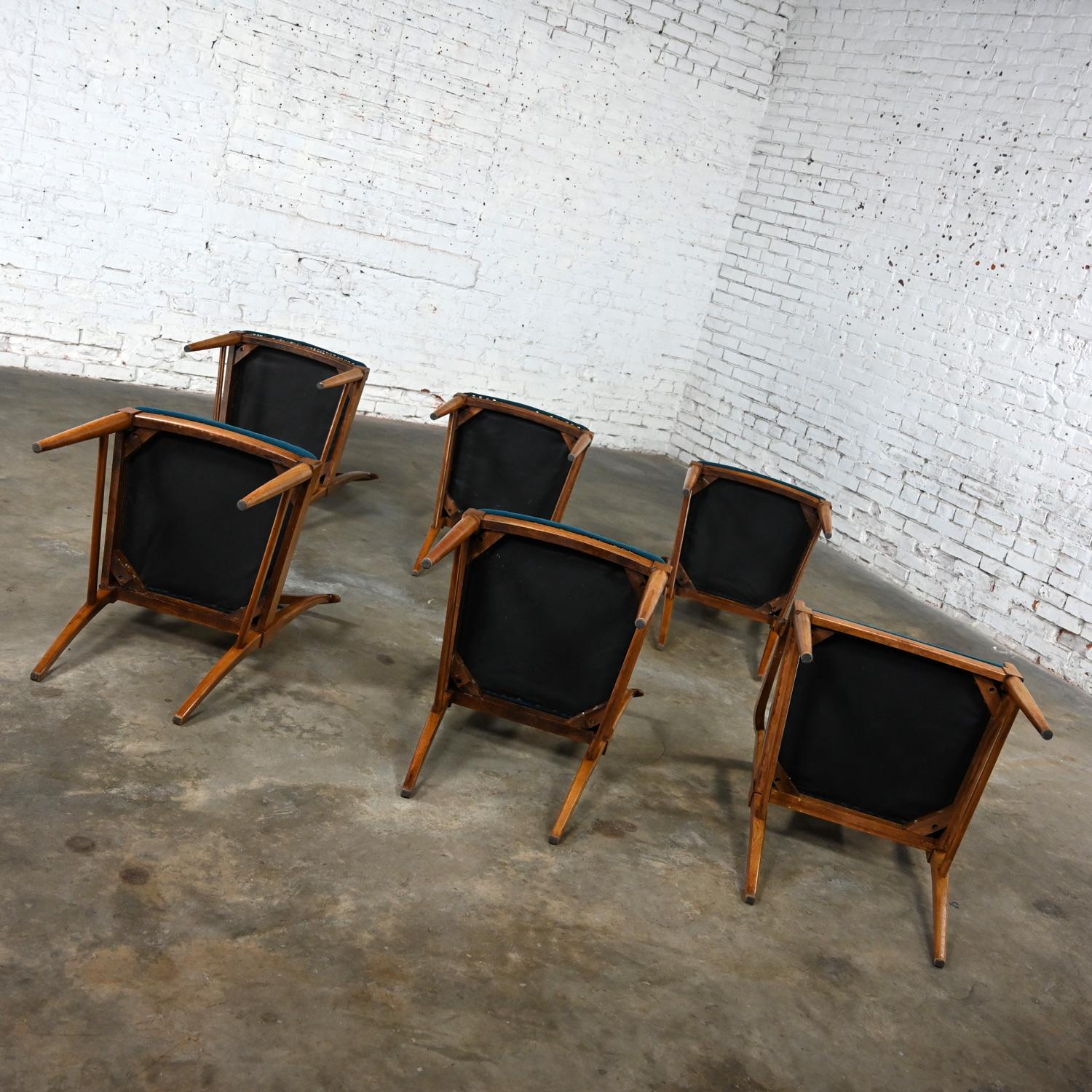 Set 6 Hollywood Regency Tamerlane Yoke Back Dining Chairs by Thomasville 12