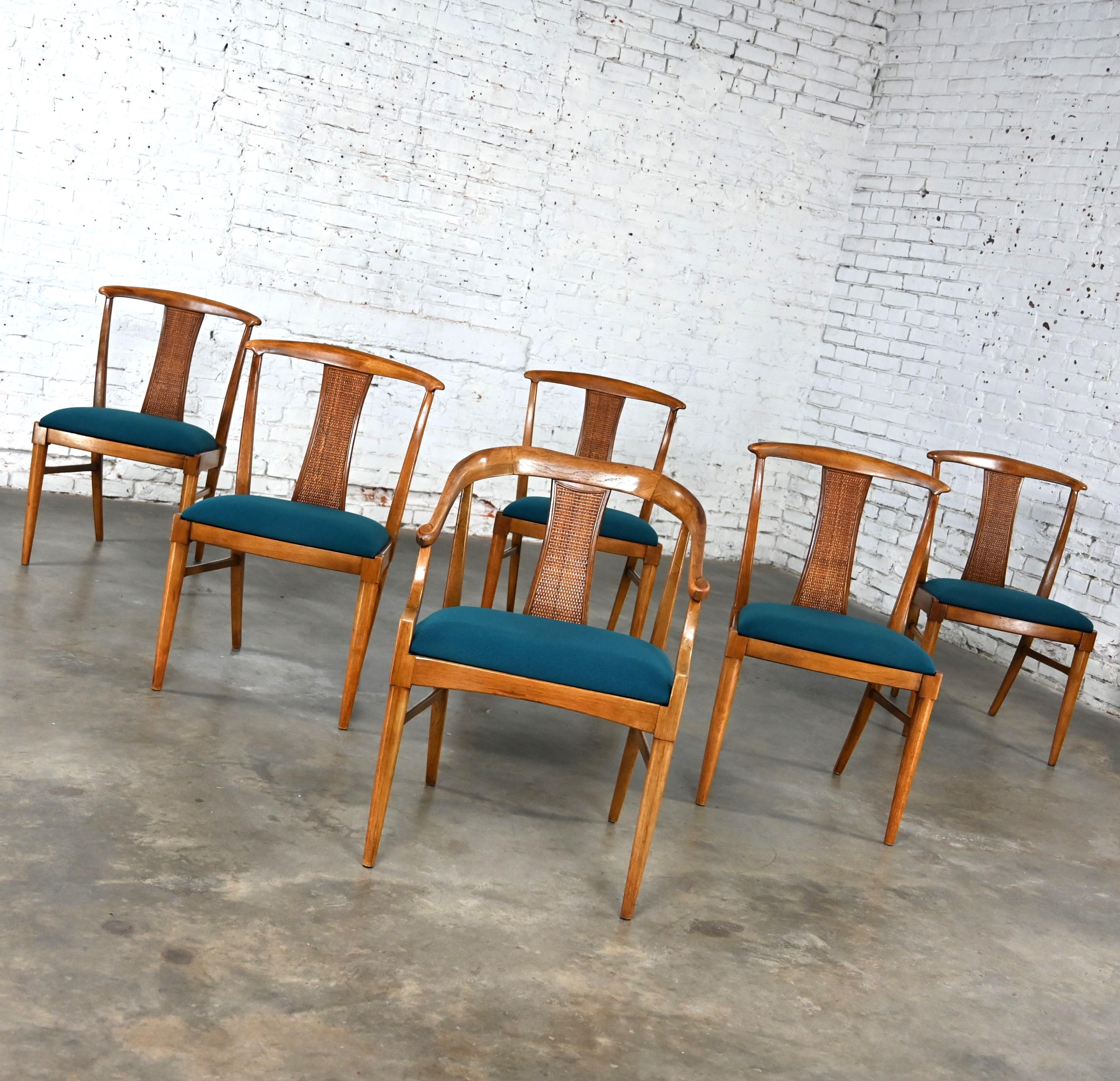 Set 6 Hollywood Regency Tamerlane Yoke Back Dining Chairs by Thomasville 1