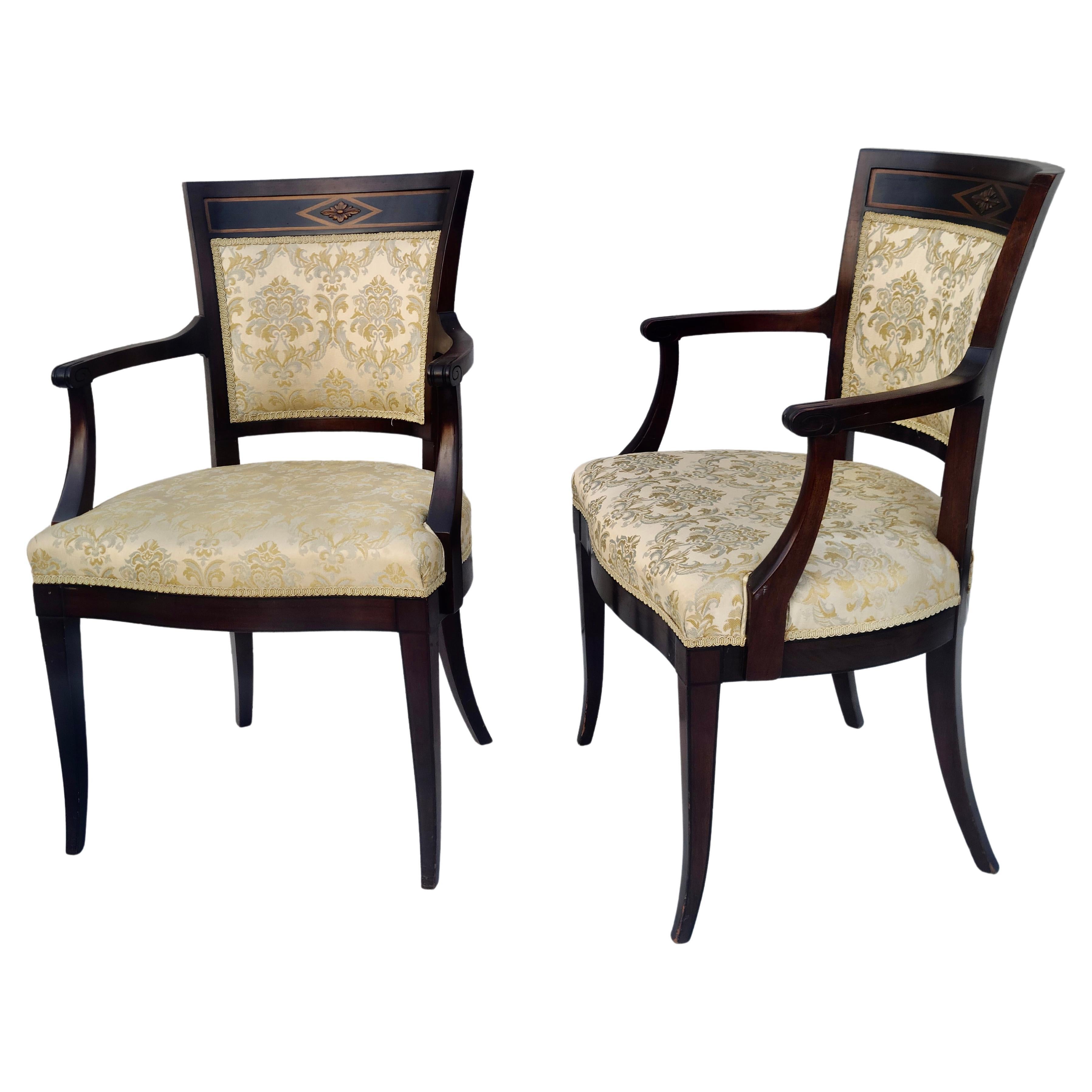 Milieu du XXe siècle Ensemble de 6 chaises de salle à manger Regency traditionnelles John Widdicomb en vente