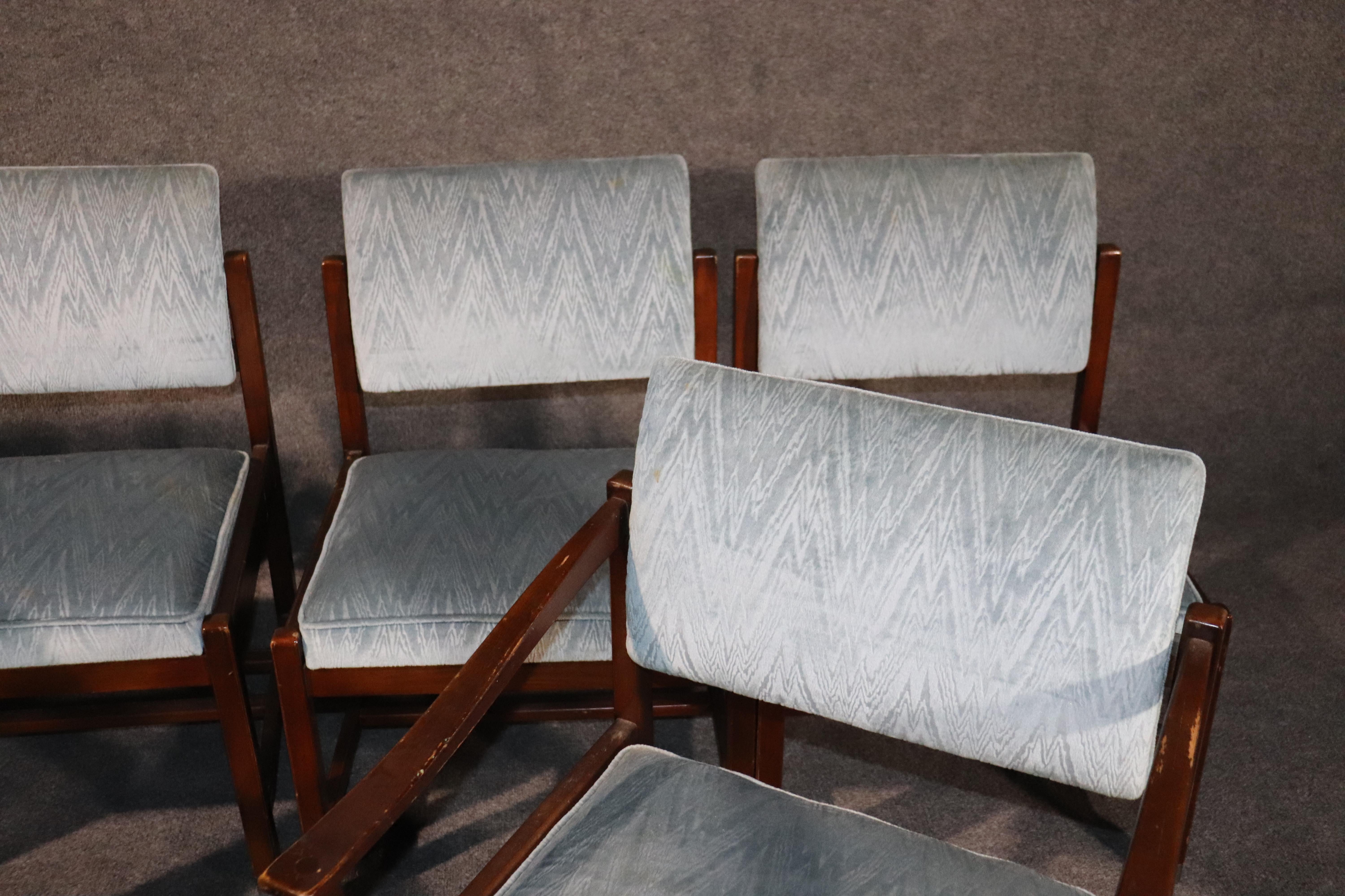 Set of 6 Lane Walnut Mid-Century Modern Dining Chairs, circa 1960 1