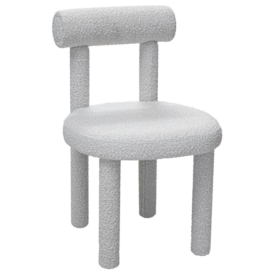 Portuguese Set 6 Luna Chair White Boucle Dovain Studio For Sale