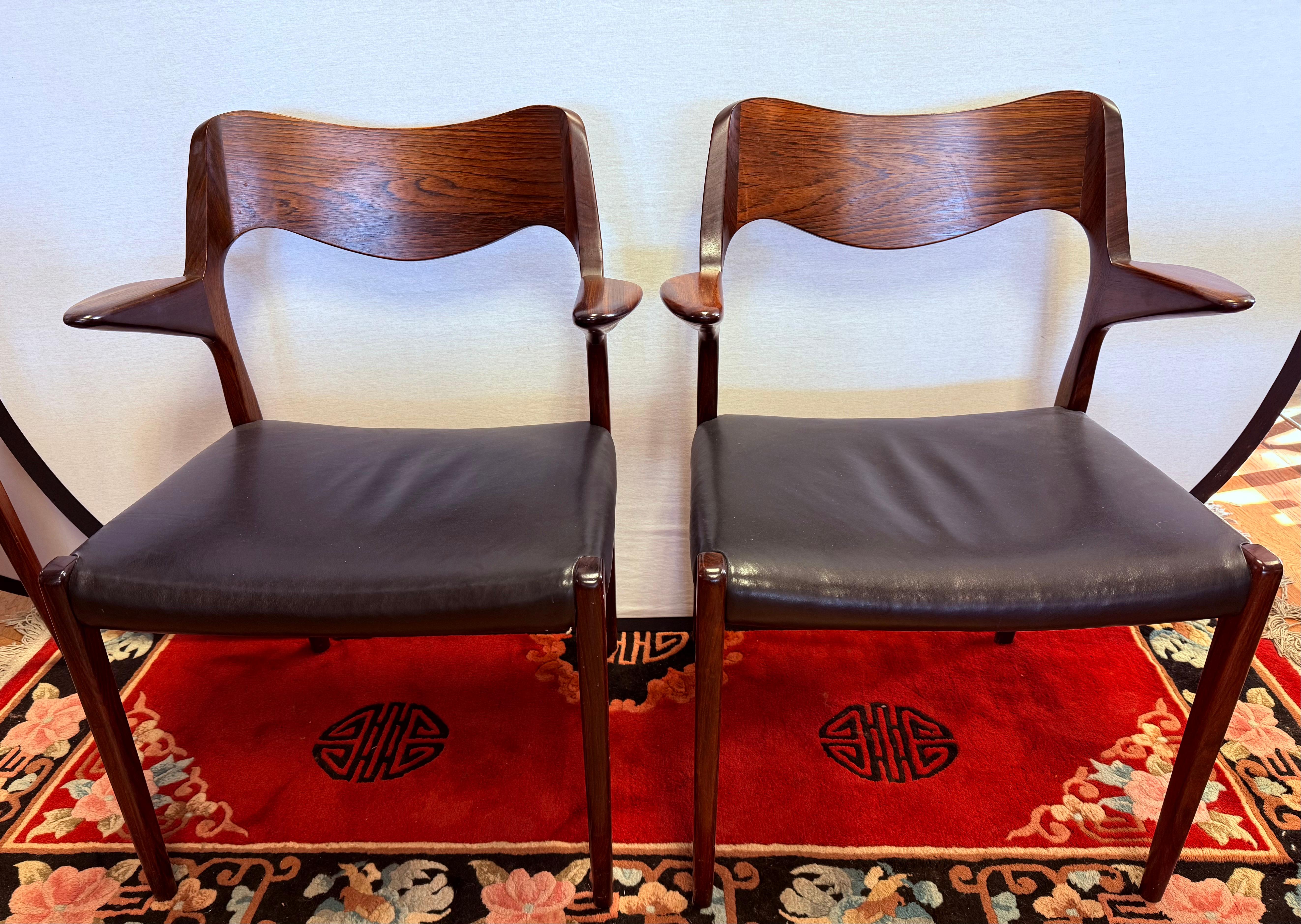 Set 6 Mid Century Danish Modern Niels Otto Moller Models 55 & 71 Dining Chairs 6