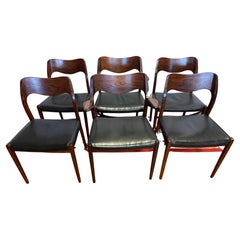 Set 6 Mid Century Danish Modern Niels Otto Moller Models 55 & 71 Dining Chairs