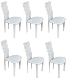 Set 6 Postmodernos italianos de mediados de siglo de Cattelan Italia en blanco circa 1990's