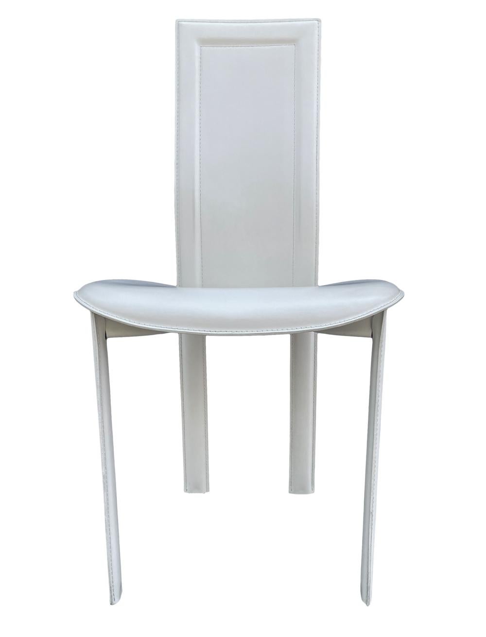 Post-Modern Set 6 Mid Century Italian Post Modern by Cattelan Italia in White circa 1990's For Sale