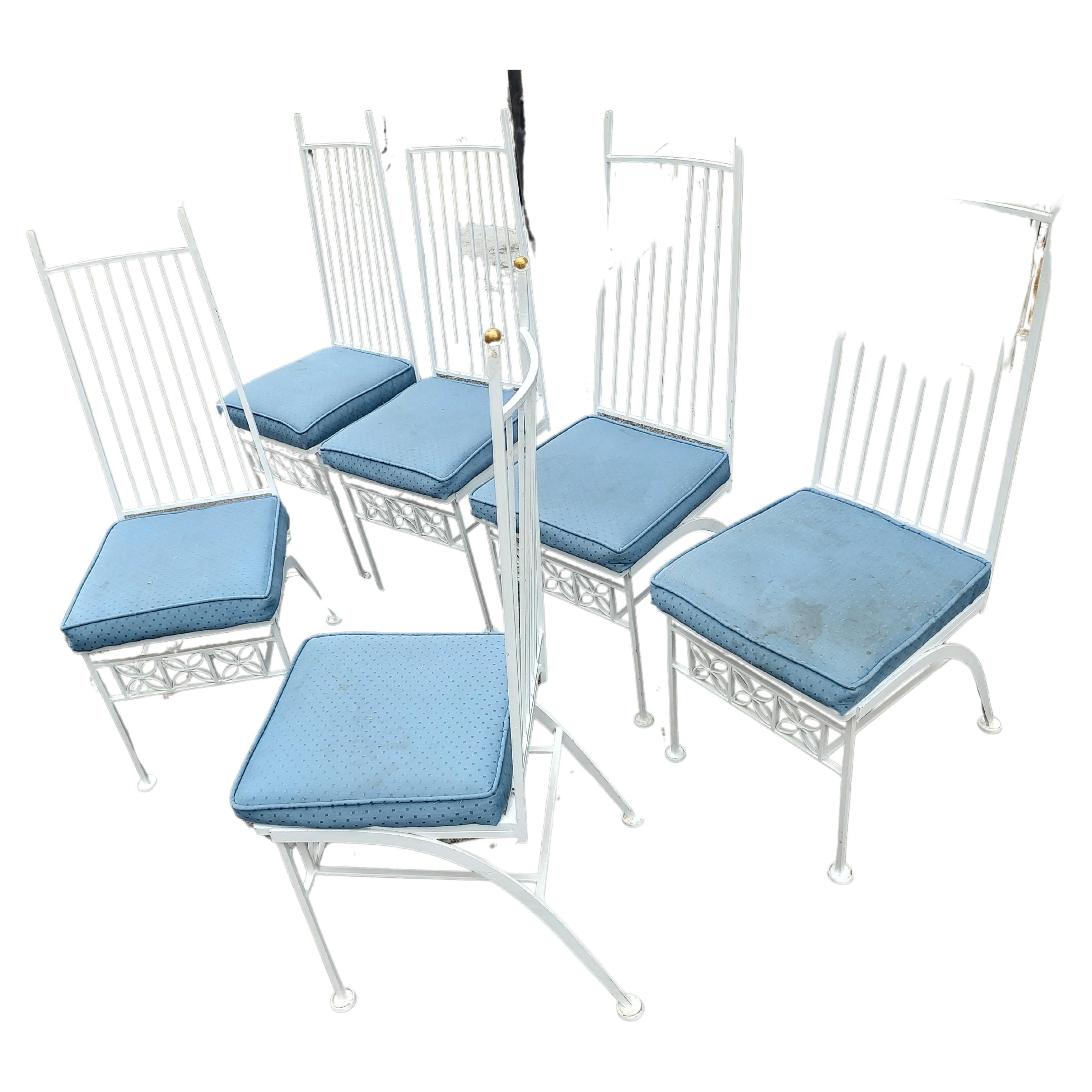 Set di 6 sedie da pranzo per interni e per esterni in ferro El Prado del Mid Century Modern by Salterini In condizioni buone in vendita a Port Jervis, NY