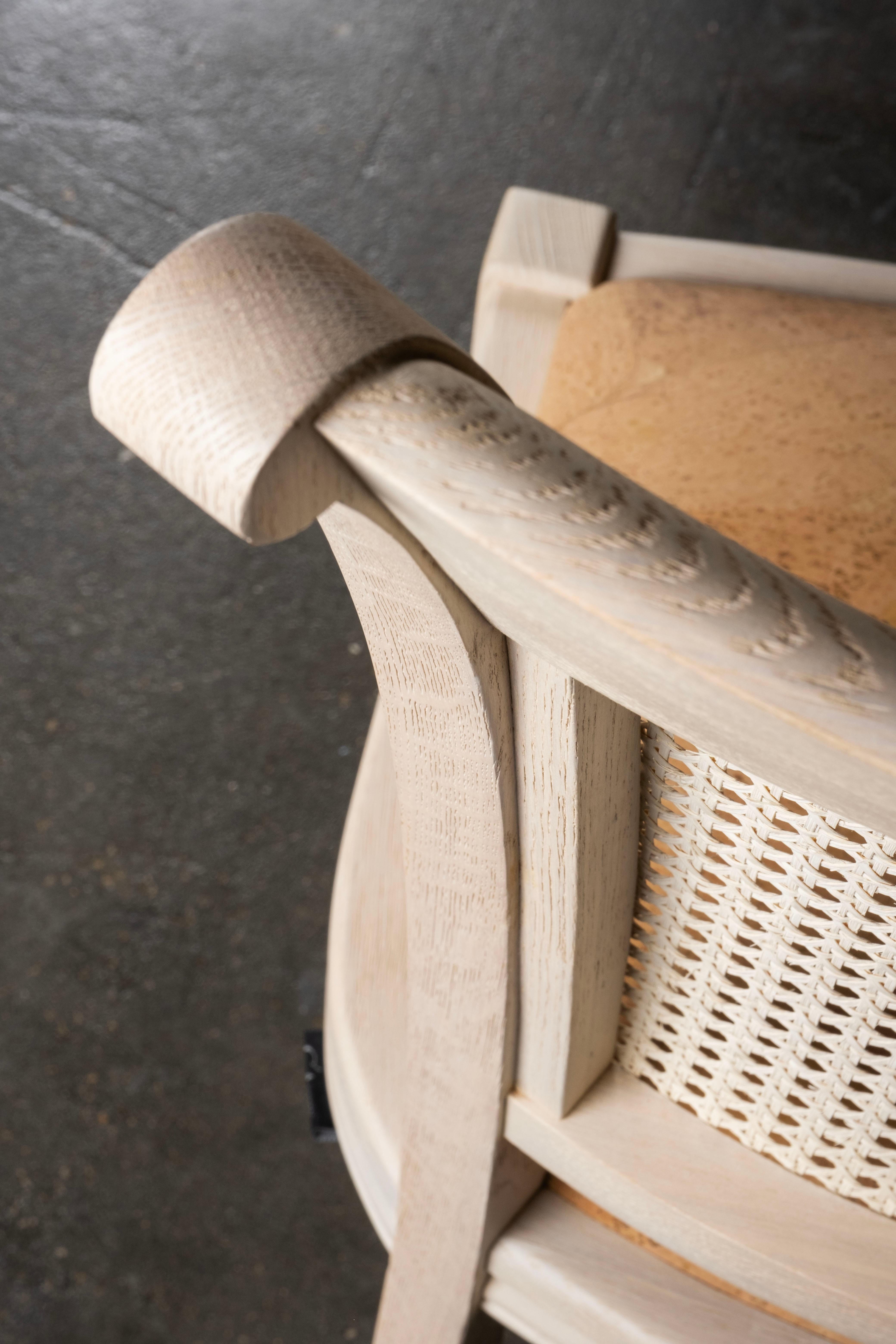 Set/6 Modern Sigmara Dining Chairs, Straw Oak Cork, Handmade Portugal Greenapple For Sale 2