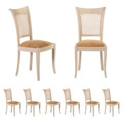 Set/6 Modern Sigmara Dining Chairs, Straw Oak Cork, Handmade Portugal Greenapple