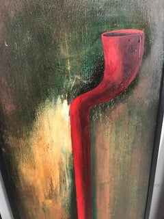 Satz von 6 Modernist Folk Art Öl auf Holz Gemälde Hand ausgeführt von Endi Poskovic