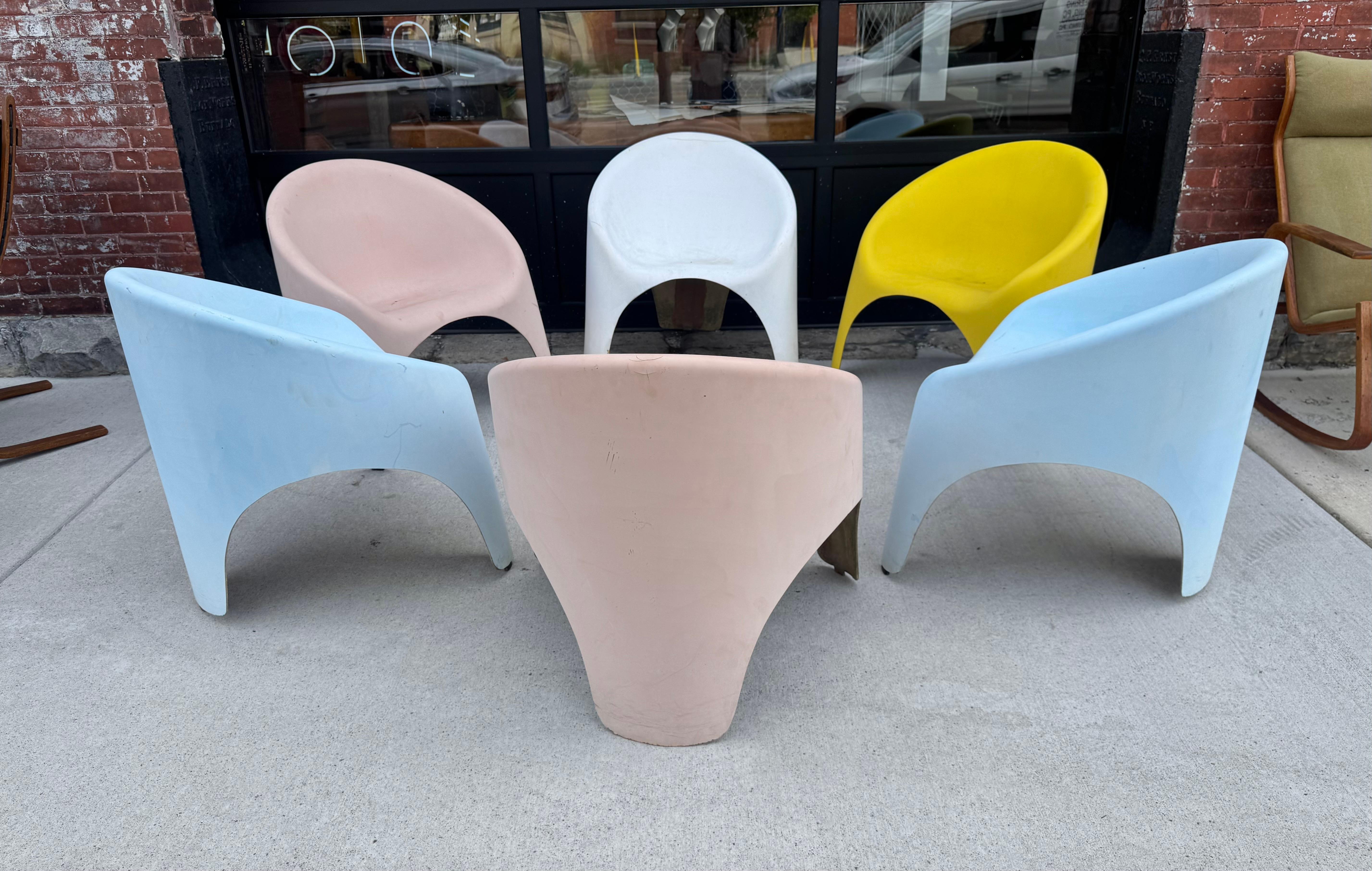 Set di 6 sedie da salotto moderniste / Space Age in fibra di vetro in vendita 3
