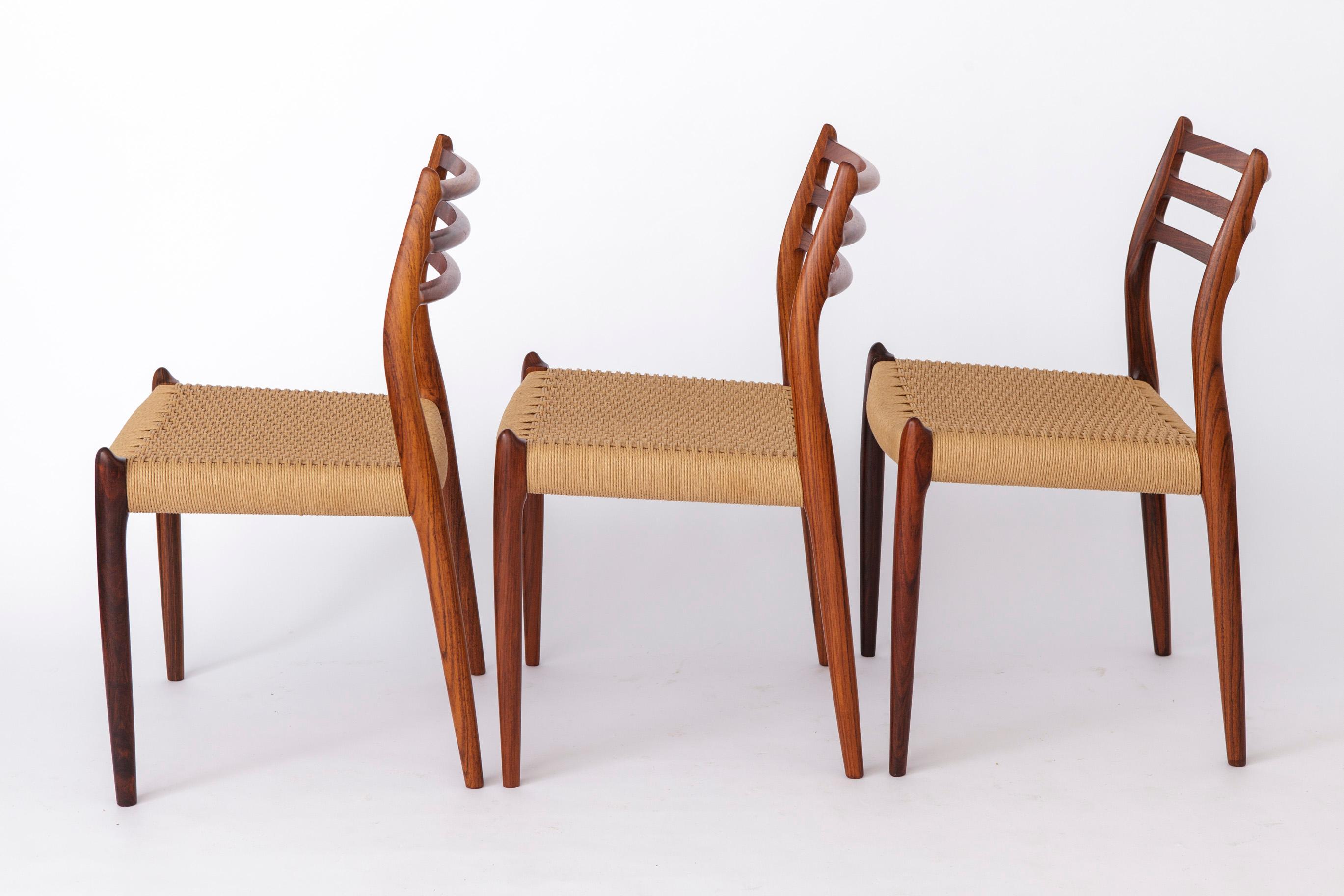Satz 6 Niels Moller-Stühle, Modell 78, Palisanderholz, 1960er Jahre, Dänemark, Vintage (Dänisch) im Angebot