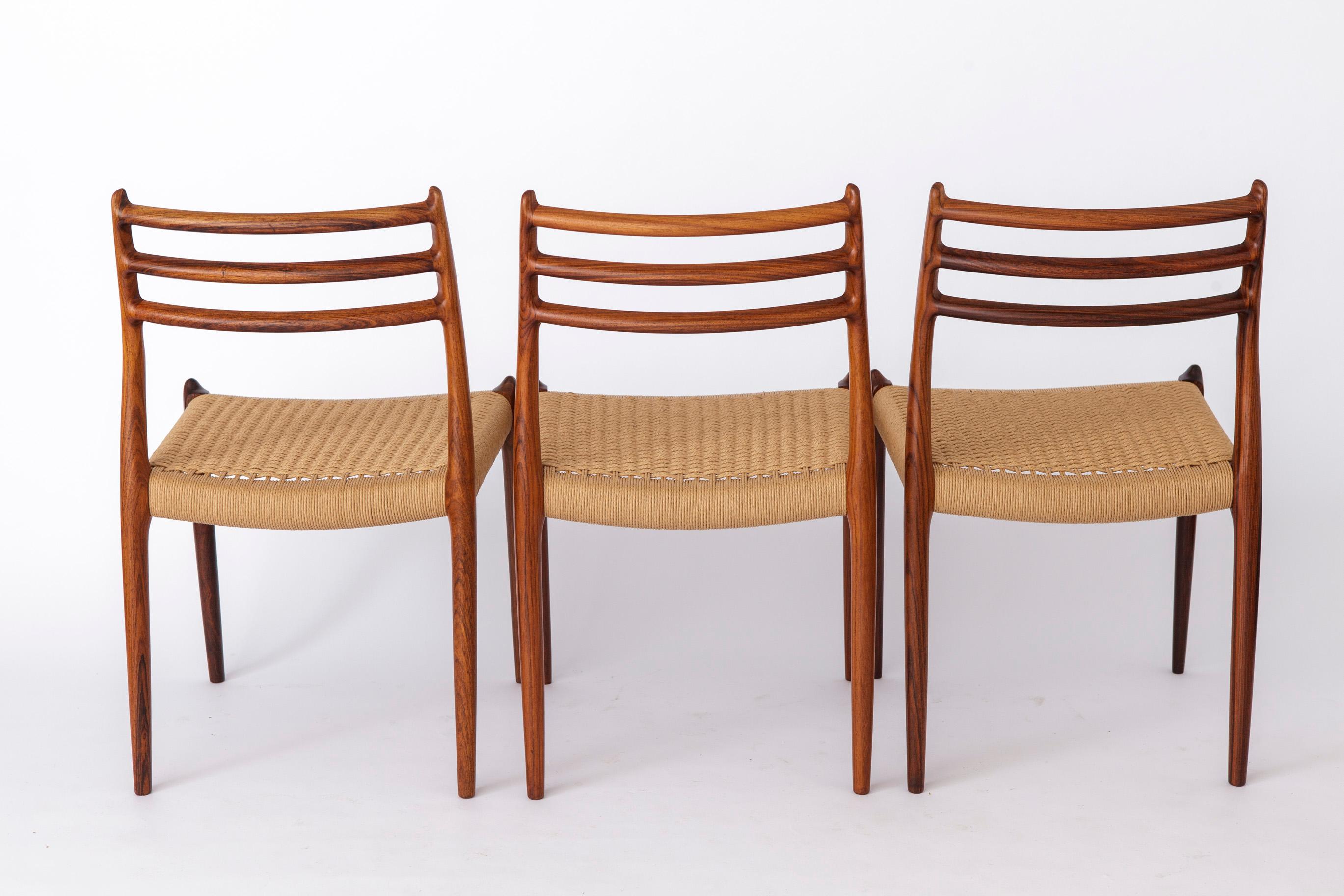 Satz 6 Niels Moller-Stühle, Modell 78, Palisanderholz, 1960er Jahre, Dänemark, Vintage (Poliert) im Angebot