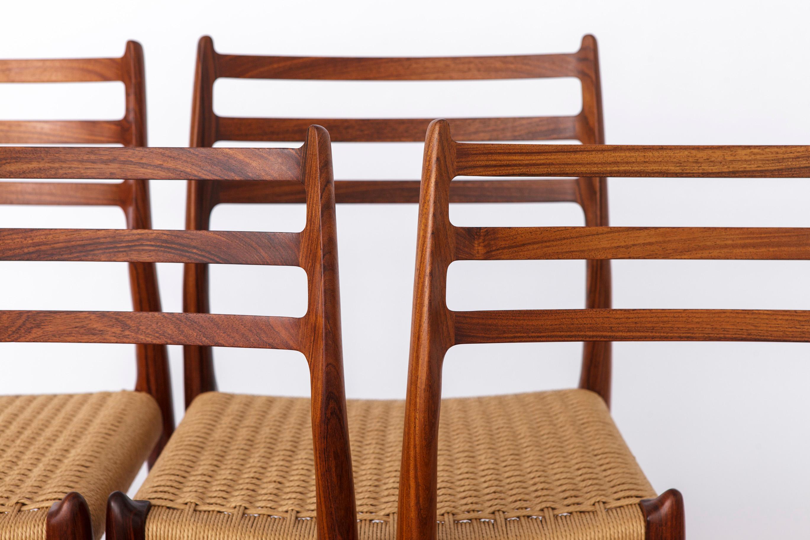 Satz 6 Niels Moller-Stühle, Modell 78, Palisanderholz, 1960er Jahre, Dänemark, Vintage (Teakholz) im Angebot