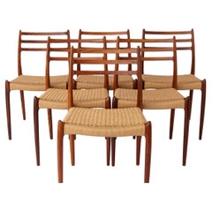 Set 6 Niels Moller Chairs, model 78, Rosewood, 1960s, Danish, Vintage