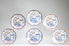 Set 6 of Top Level Antique 17th C Kangxi Chinese Porcelain Imari dinner plates