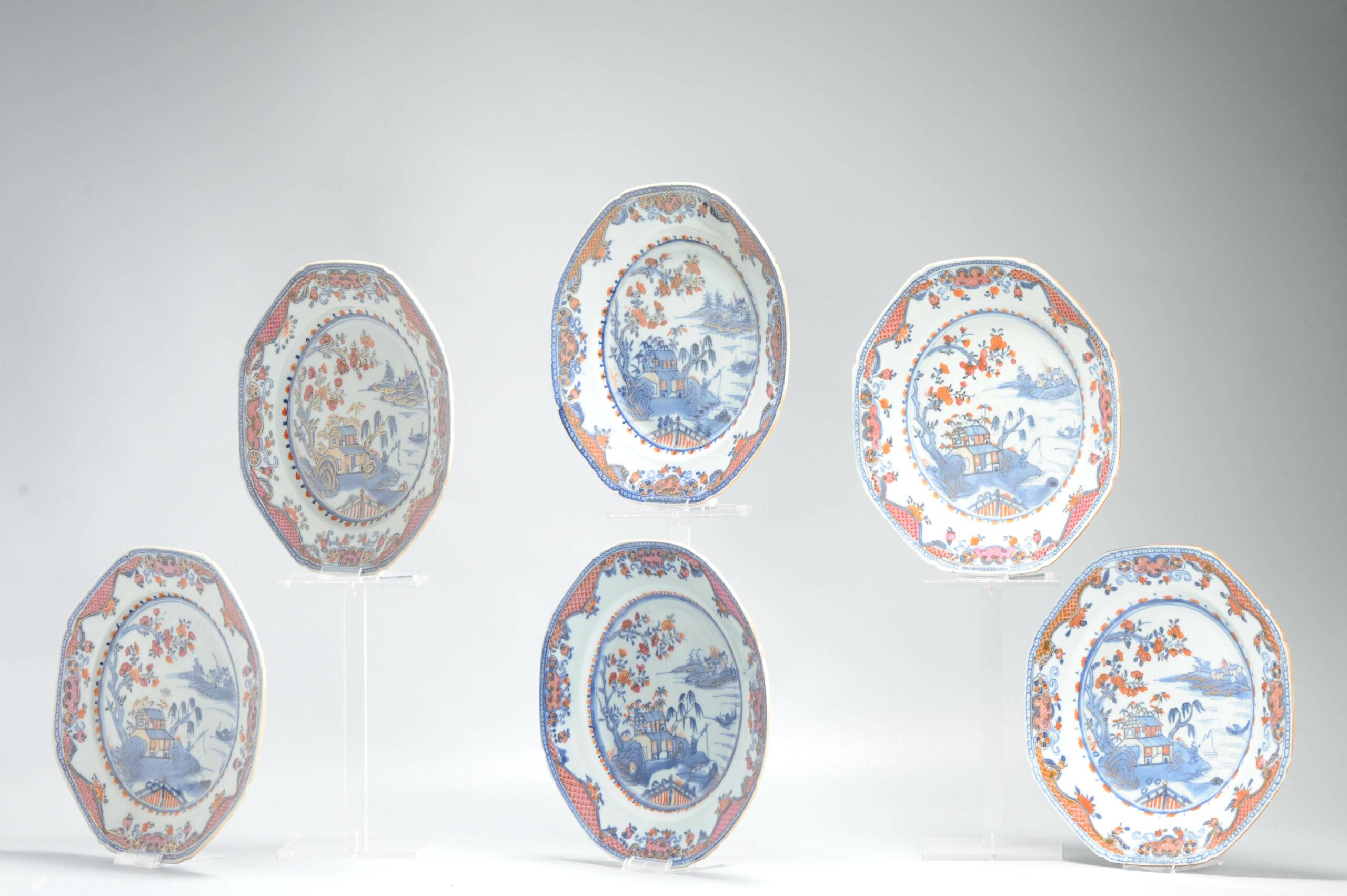 Set di 6 piatti di alto livello in porcellana cinese Imari del 17° secolo A.I.C. In condizioni buone in vendita a Amsterdam, Noord Holland