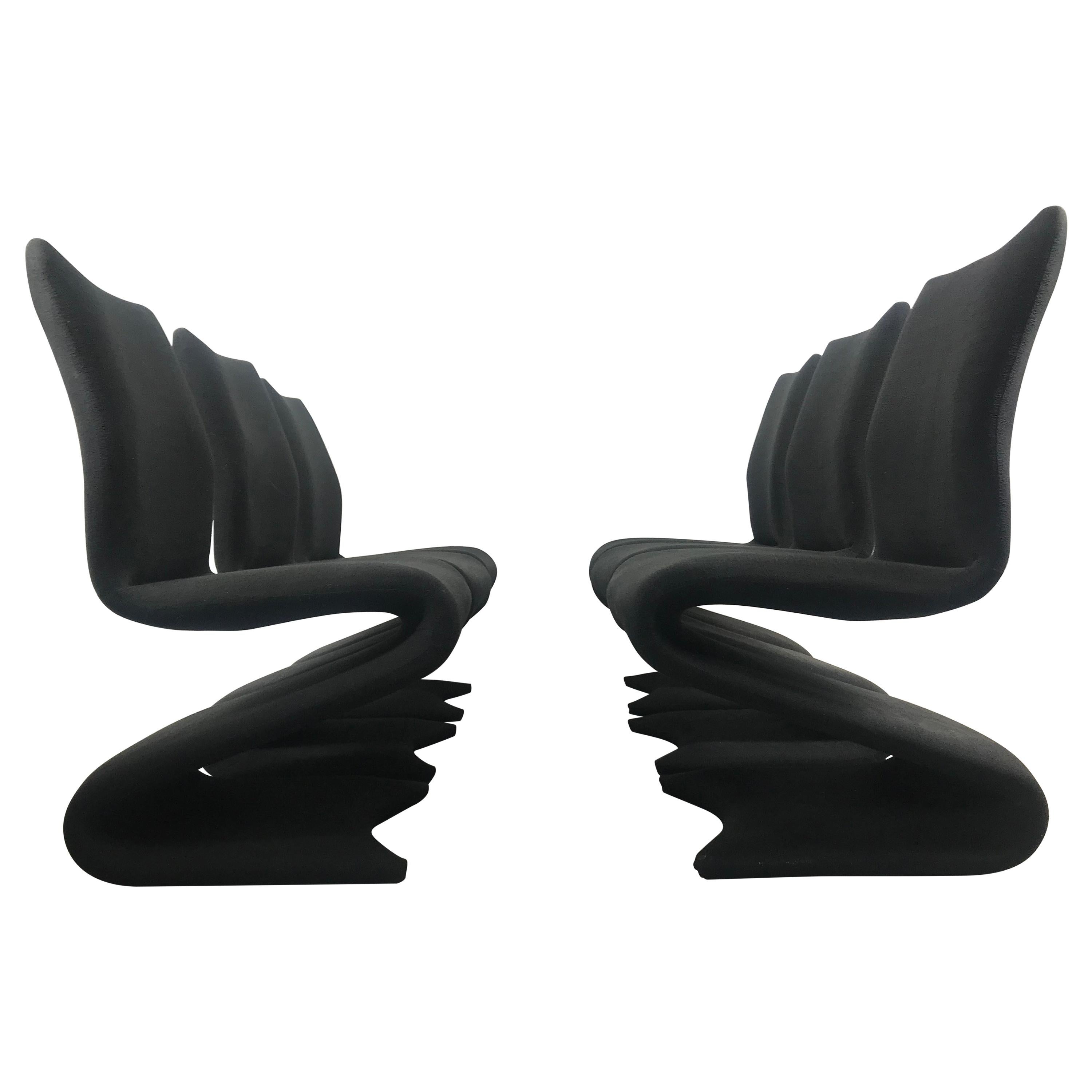 Set 6 Pop Modern "S" Dining Chairs Attributed to Verner Panton Model 275 S For Sale