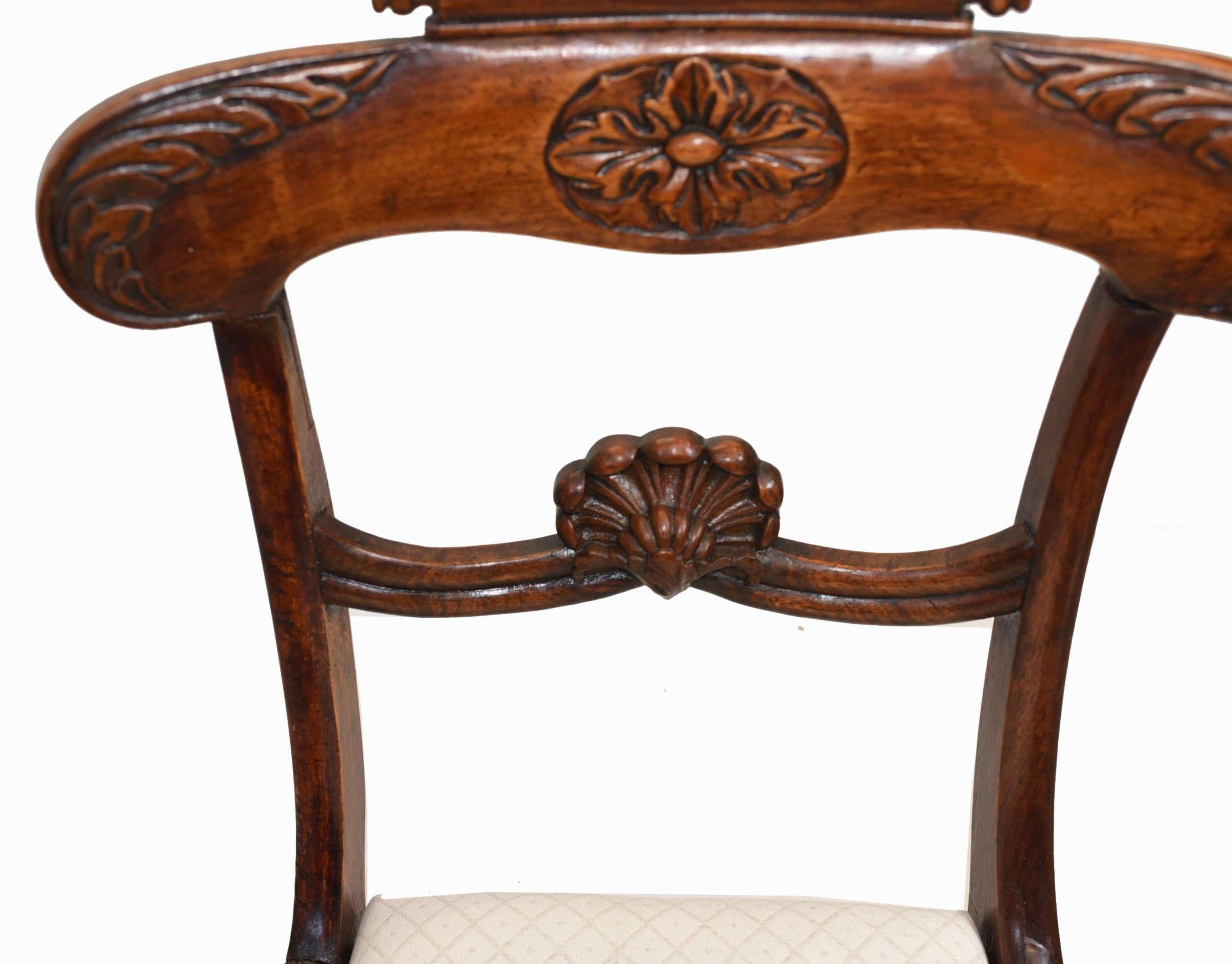 Inizio XIX secolo Set 6 sedie da pranzo Regency in palissandro 1810 in vendita