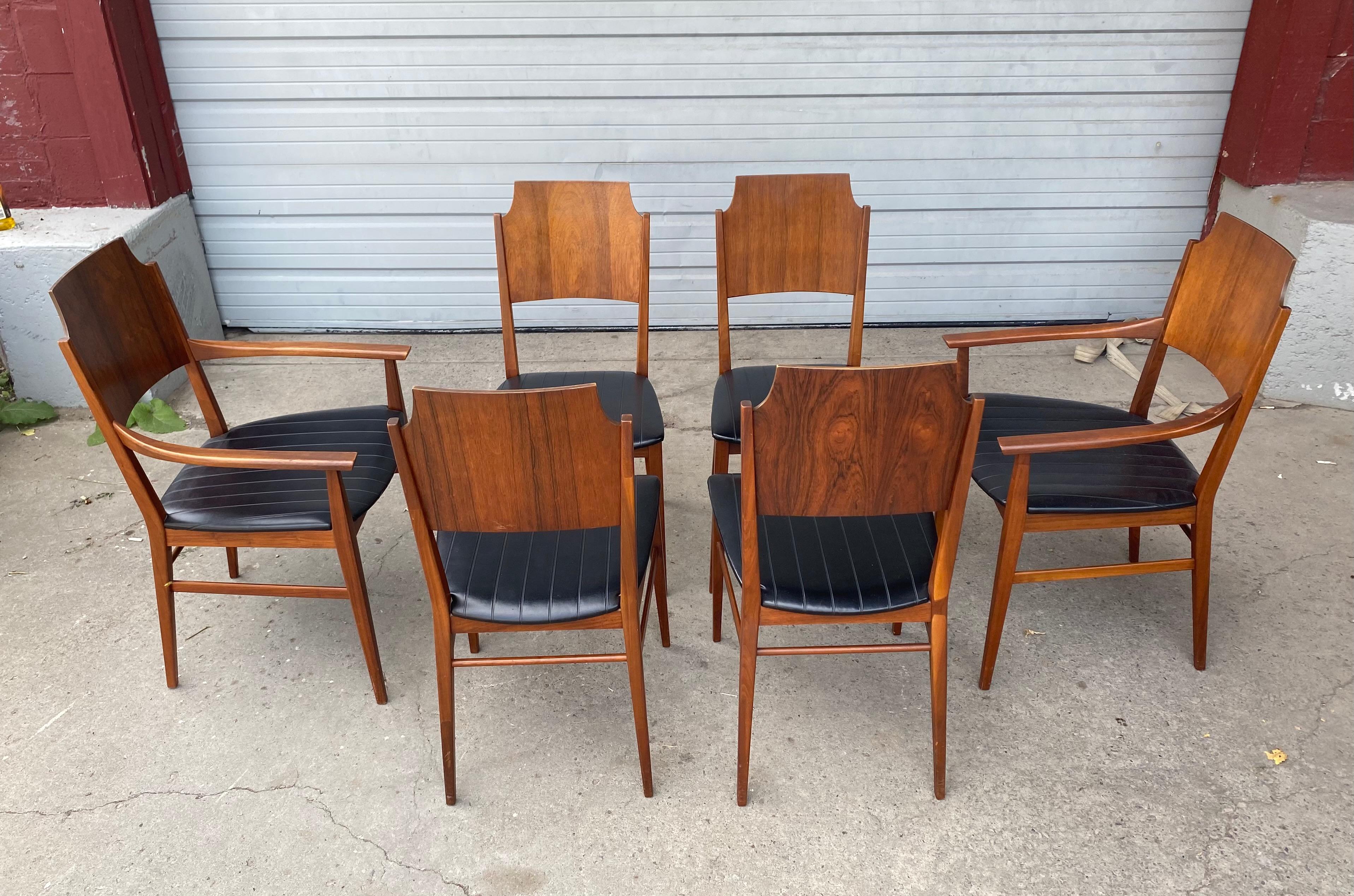 Mid-Century Modern rosewood dining chairs - Set of 6, designed by Paul McCobb for Lane, 