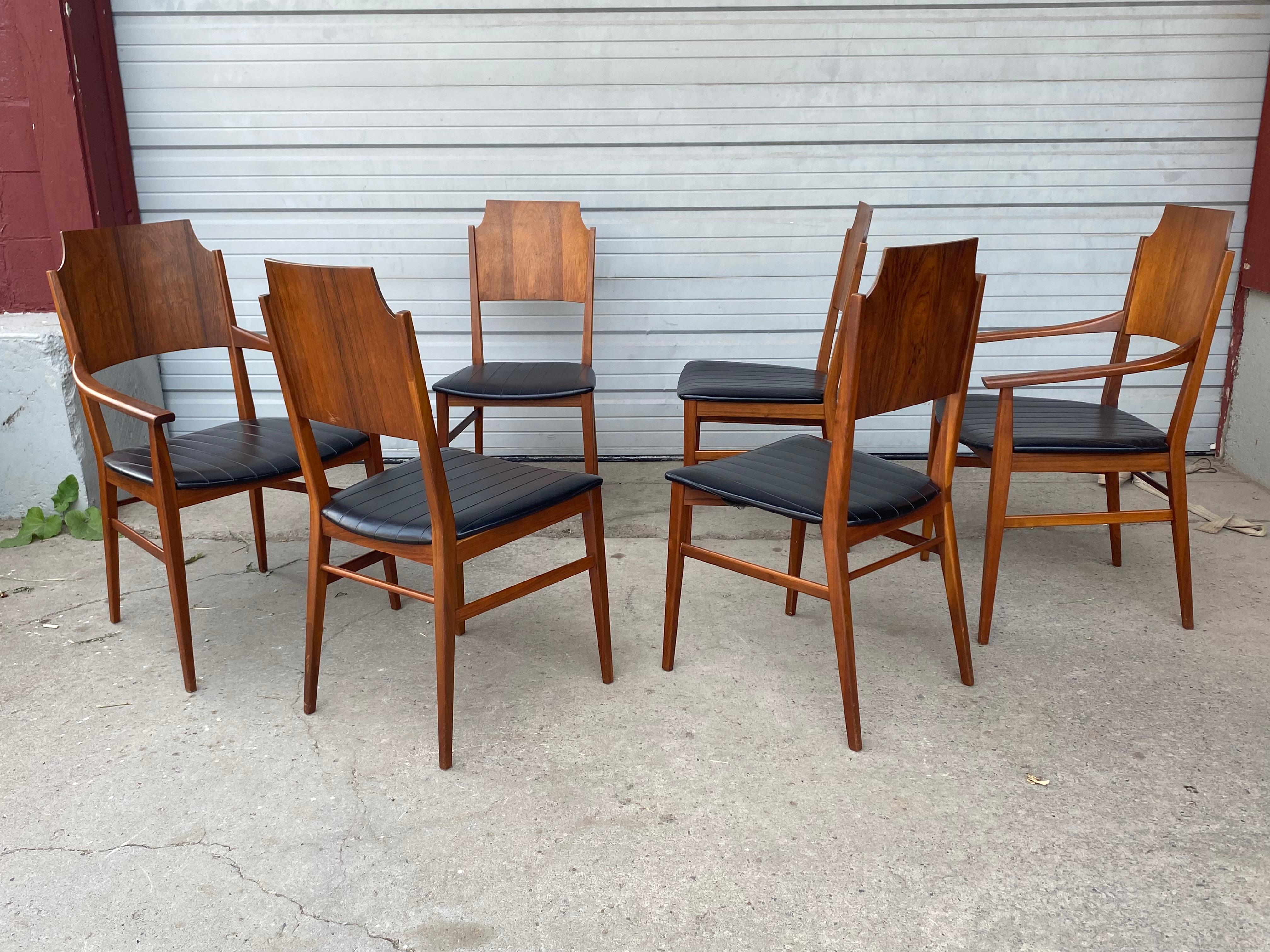 Mid-20th Century Set 6 Rosewood Dining Chairs, Paul McCobb, Delineator For Sale