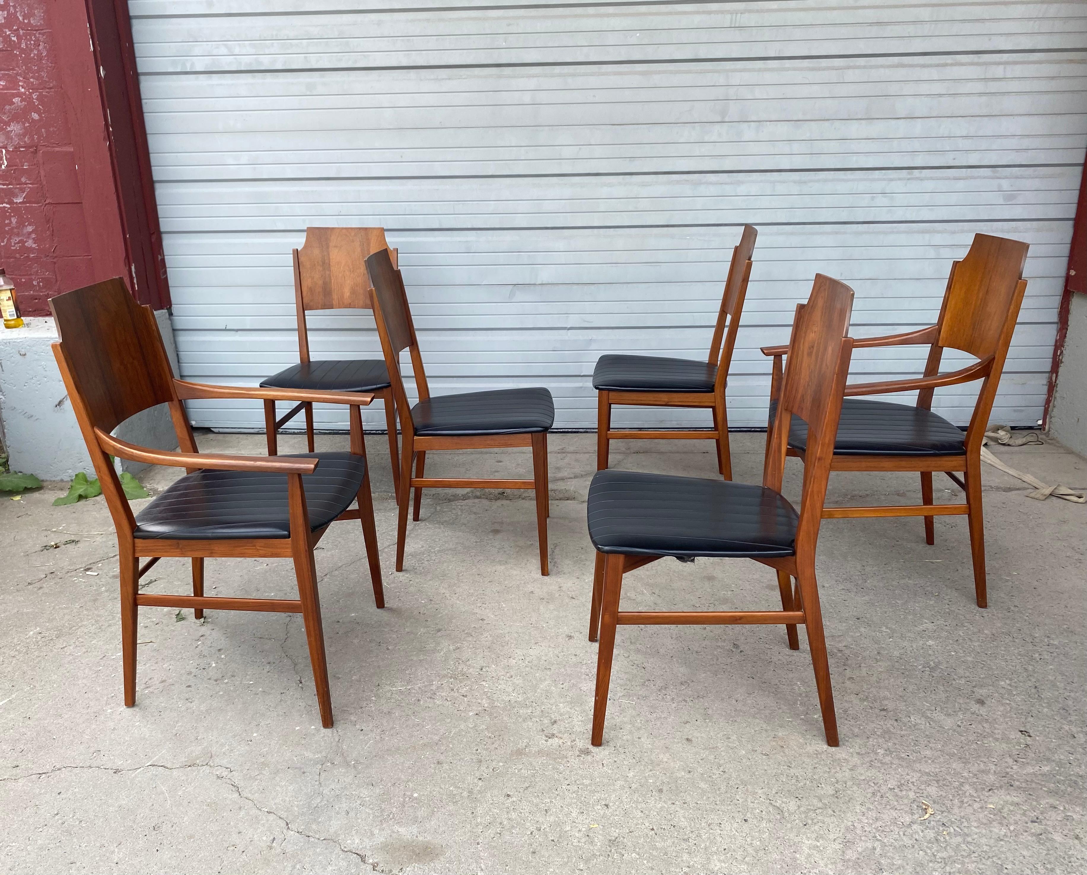 Naugahyde Set 6 Rosewood Dining Chairs, Paul McCobb, Delineator For Sale