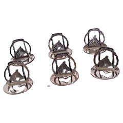 set di 6 segnaposti in argento a forma di testa di cavallo