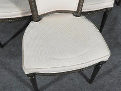 Satz von sechs geschnitzten Nussbaumstühlen mit hoher Rückenlehne im Louis-XVI-Stil, ca. 1940er Jahre