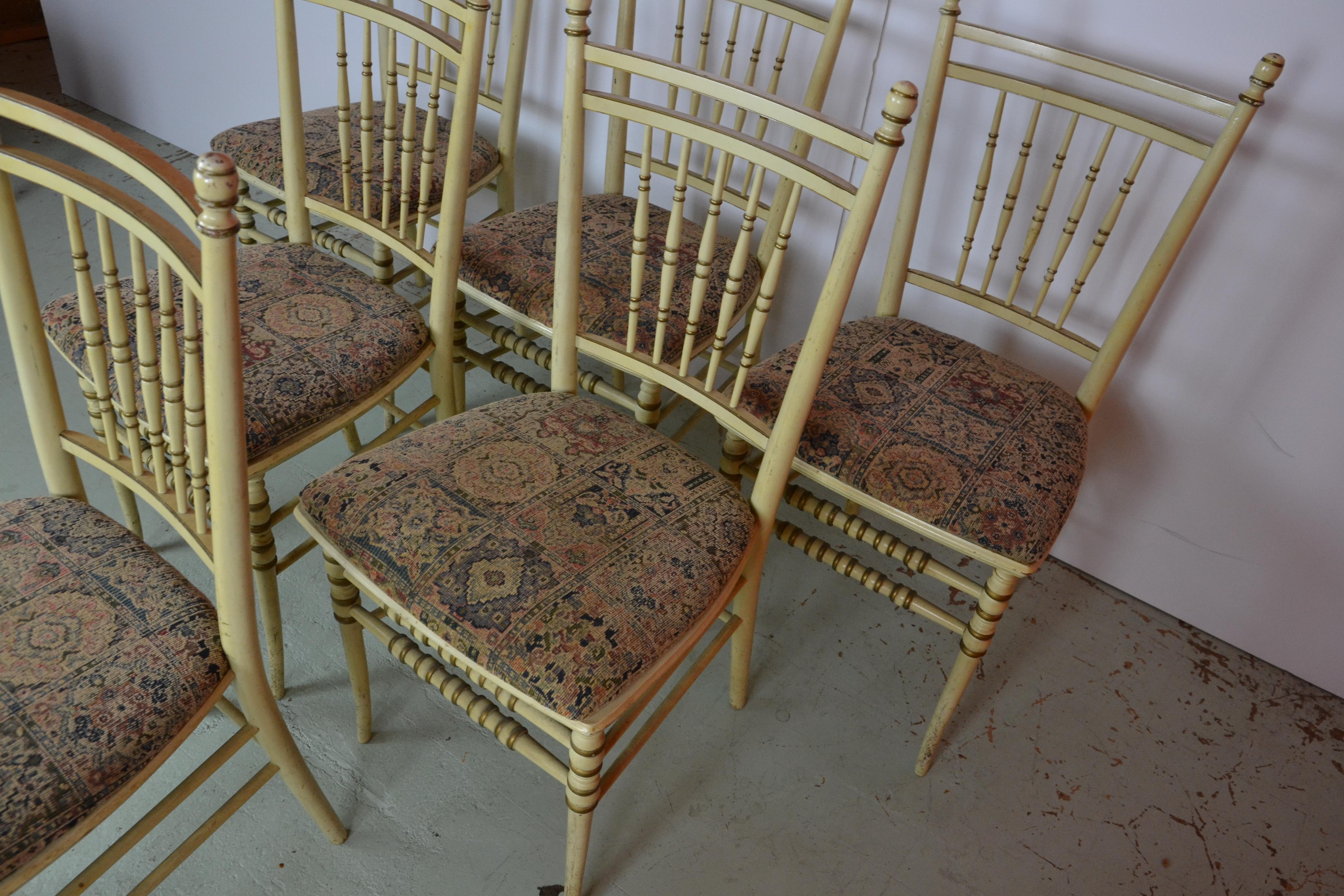painted spindle back chairs