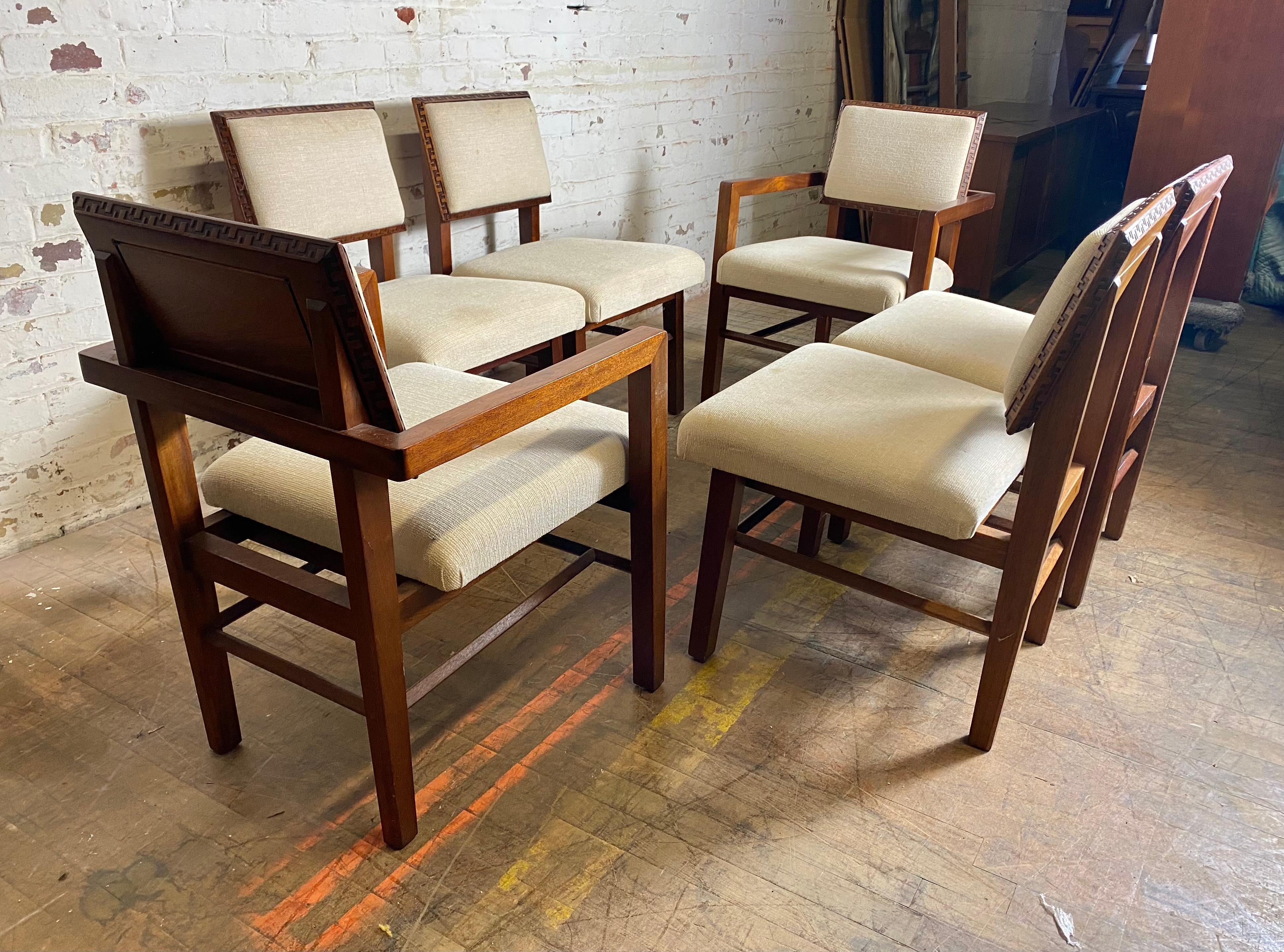 Mid-Century Modern Set '6' Taliesin Dining Chairs by Frank Lloyd Wright for Heritage-Henredon