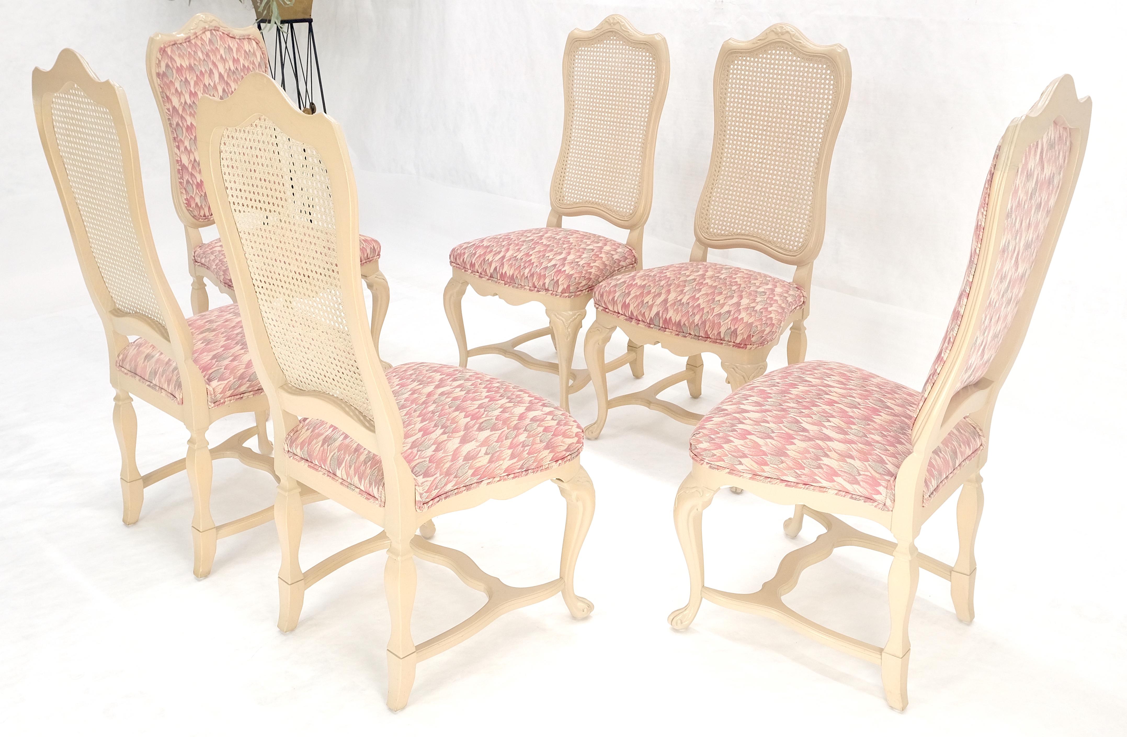 Juego 6 Respaldo Alto Grueso Lacado Crema Tallado Francés  Sillas de comedor Camillas MINT en venta 5