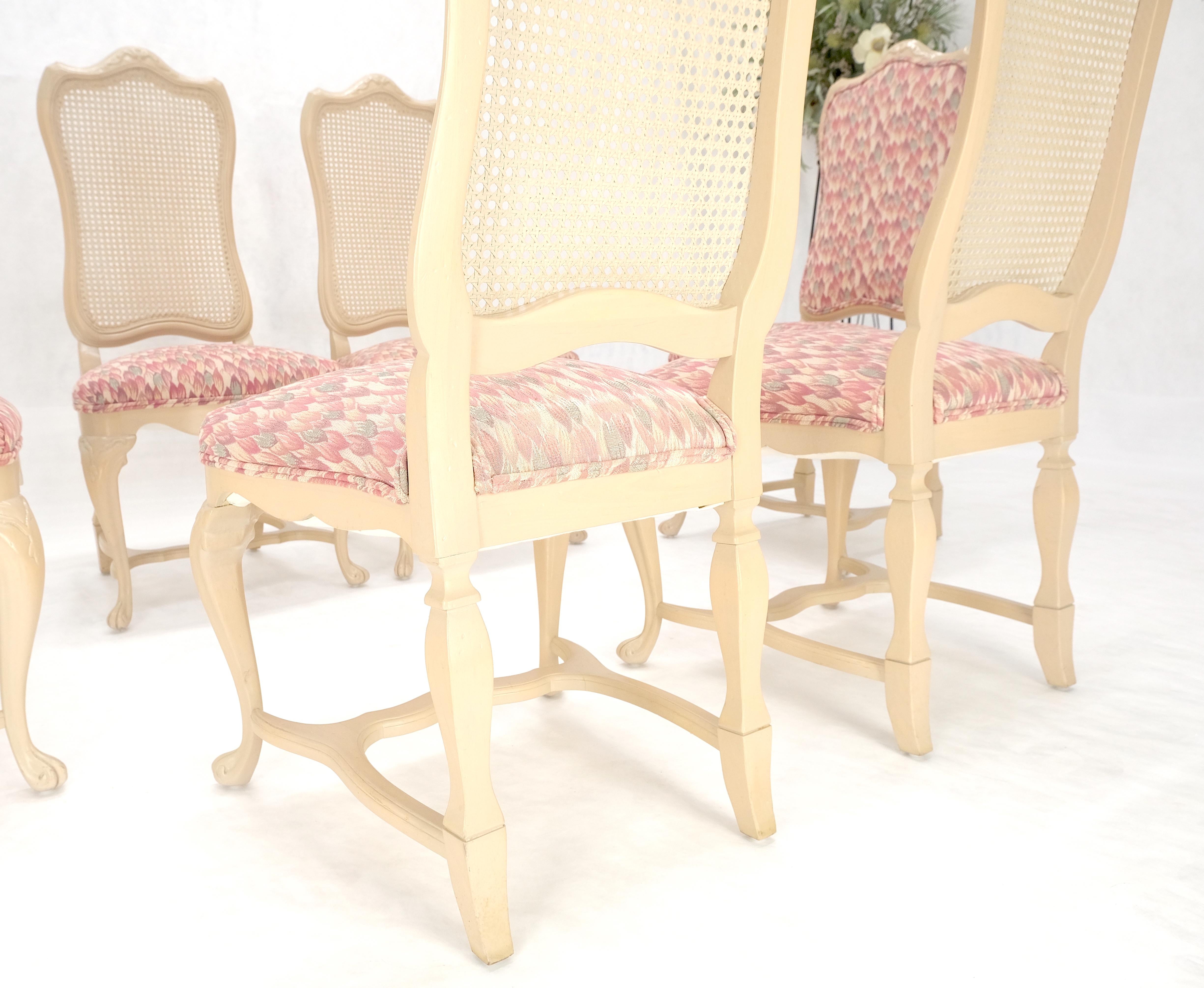 Juego 6 Respaldo Alto Grueso Lacado Crema Tallado Francés  Sillas de comedor Camillas MINT en venta 3