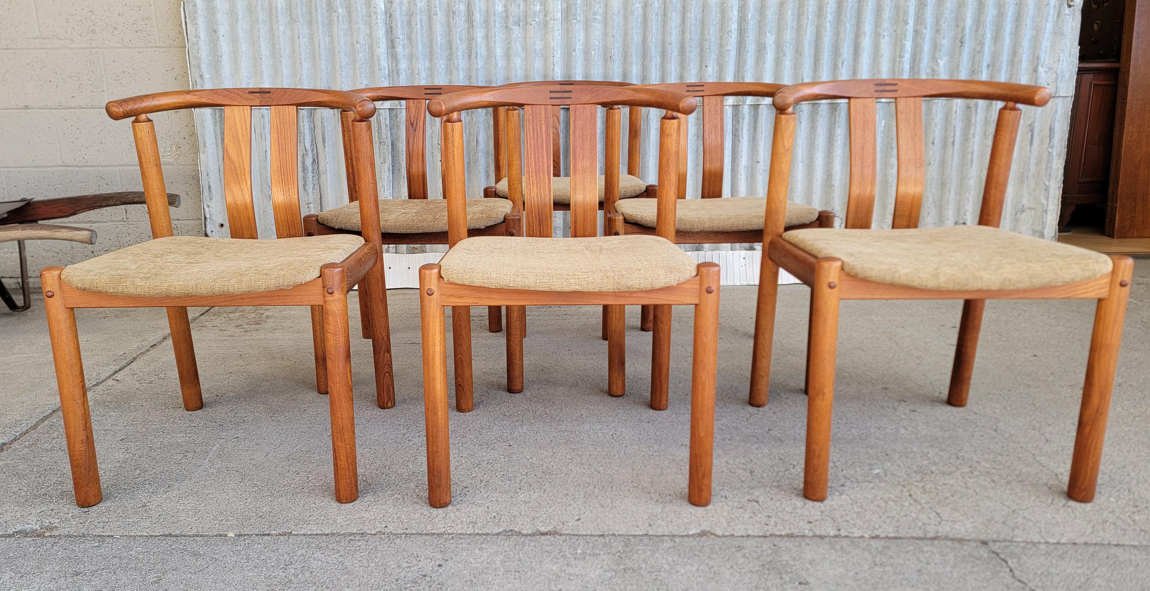 Set 6 Teak Dining Chairs by Hans J. Frydendal for Boltinge 6