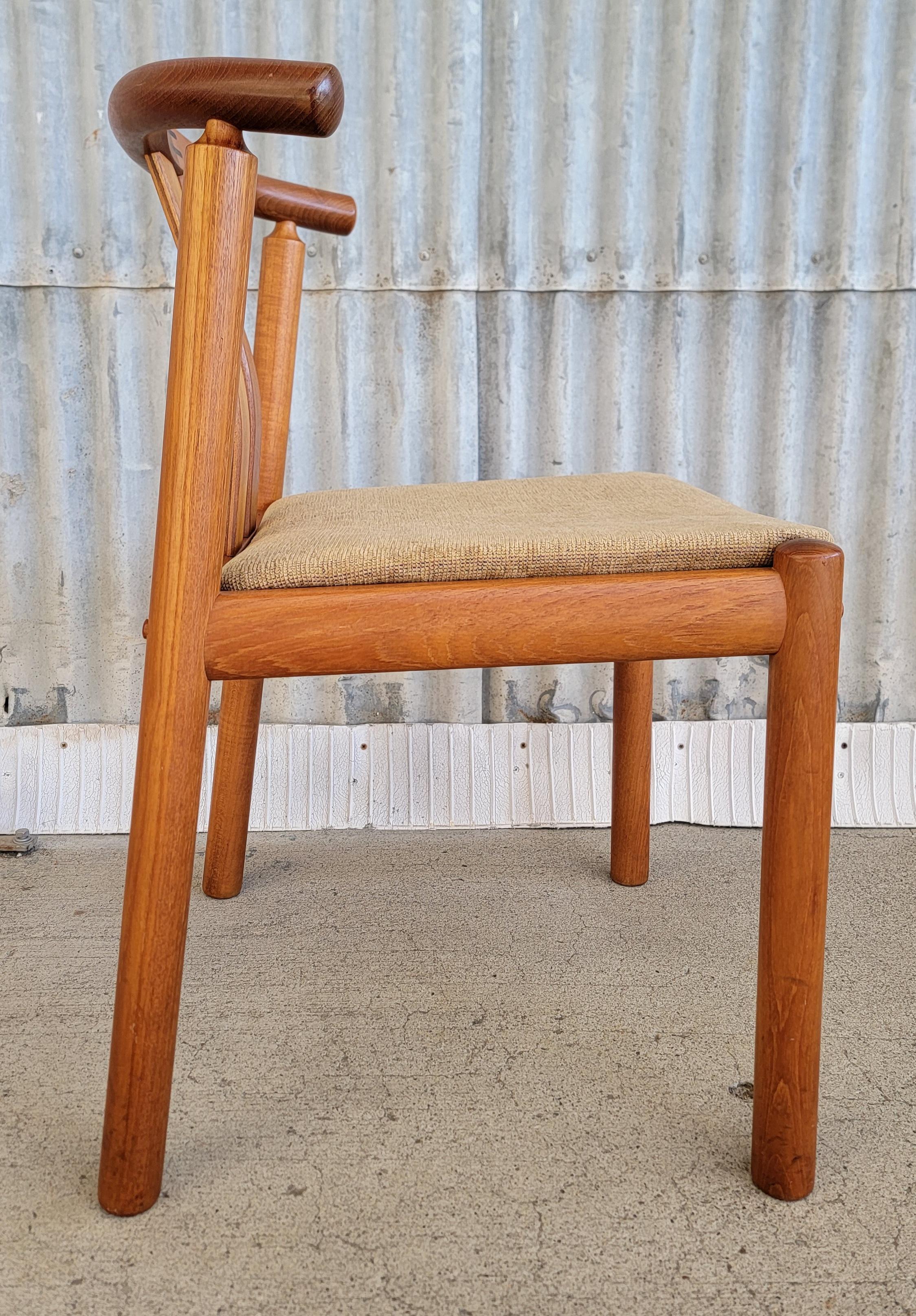 Scandinavian Modern Set 6 Teak Dining Chairs by Hans J. Frydendal for Boltinge