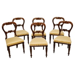 Ensemble de 6 chaises de salle à manger victoriennes 1840