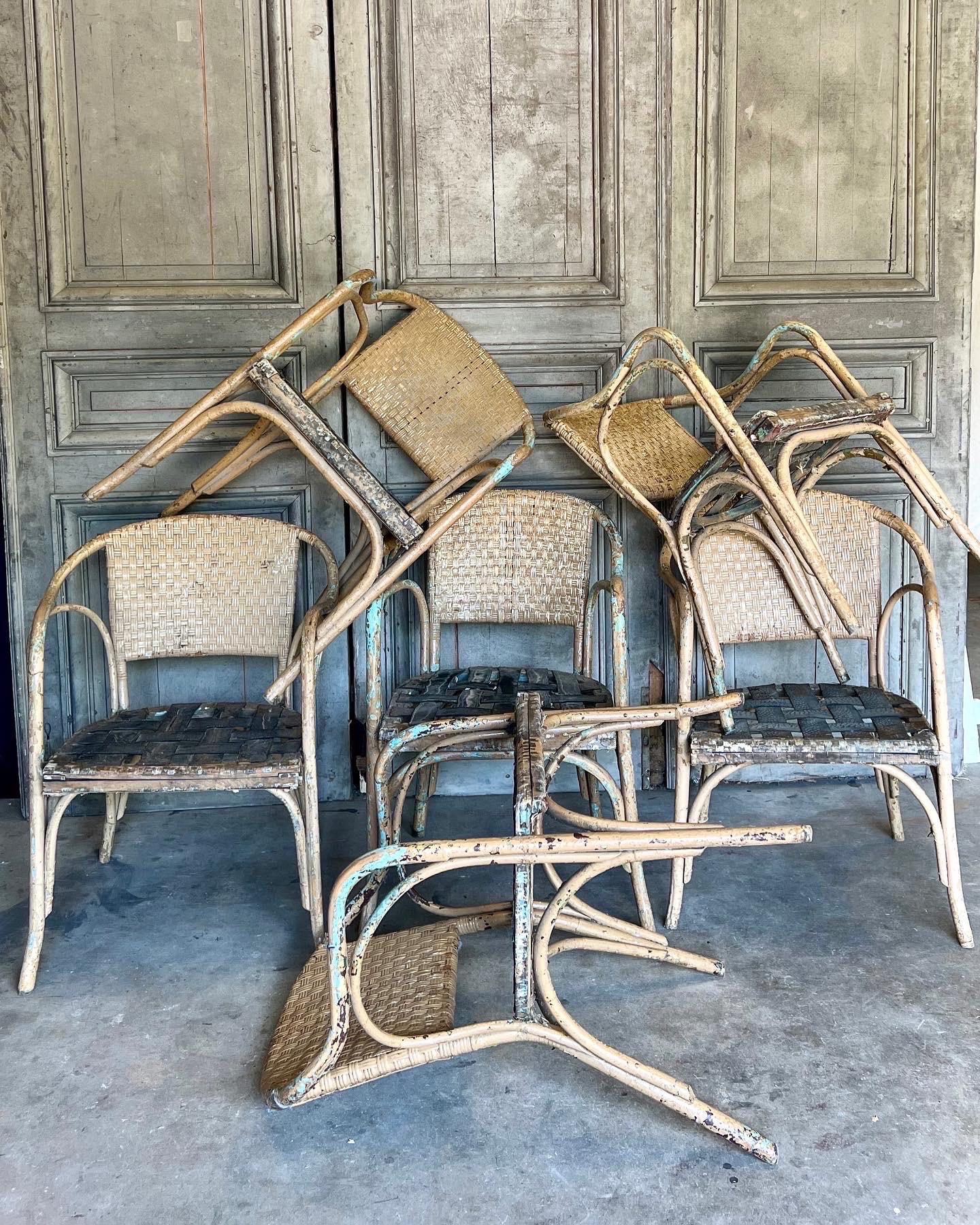 Set/6 Vintage Spanish Bamboo Chairs 2