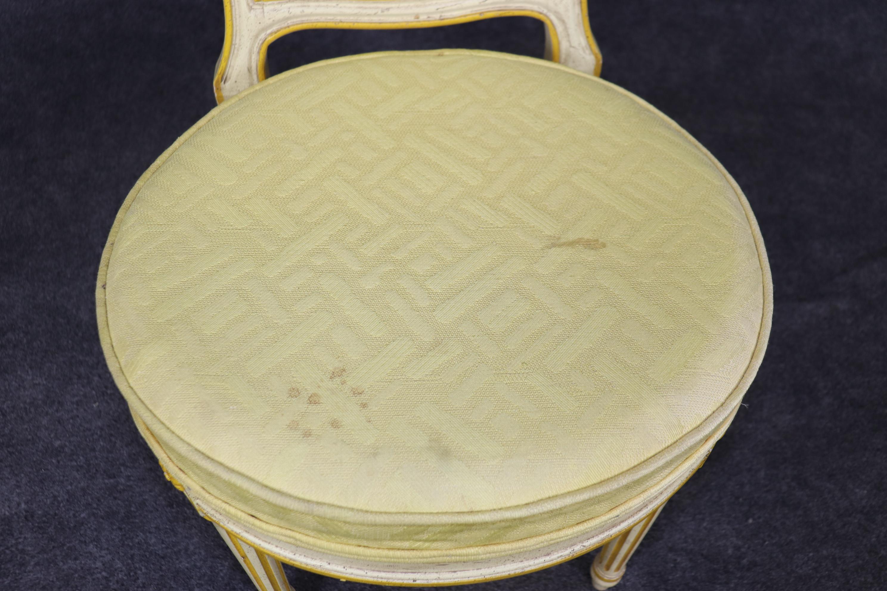 Set 6 Widdicomb Paint Decorated French Louis XVI Balloon Back Dining Chairs 5