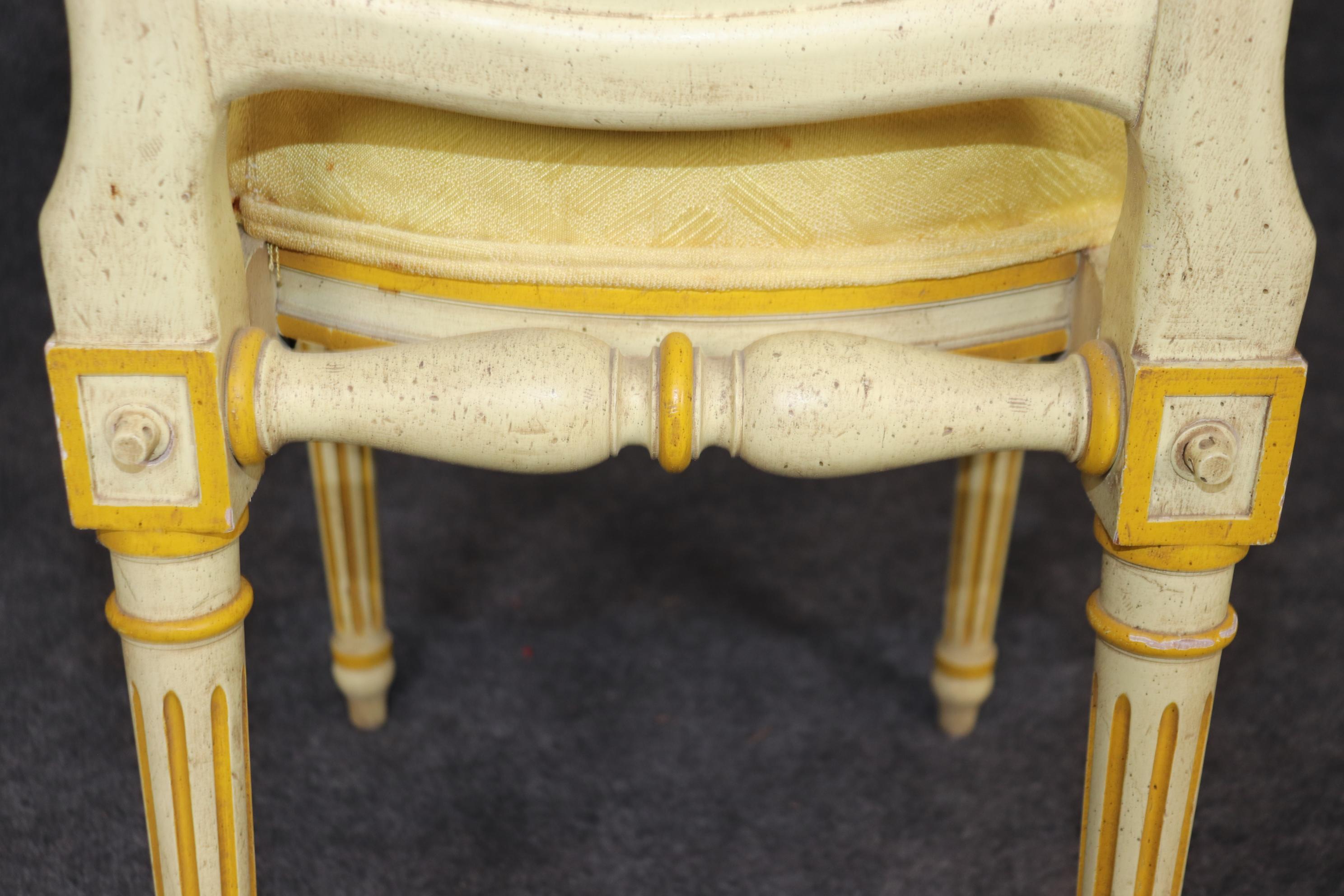 Set 6 Widdicomb Paint Decorated French Louis XVI Balloon Back Dining Chairs 8