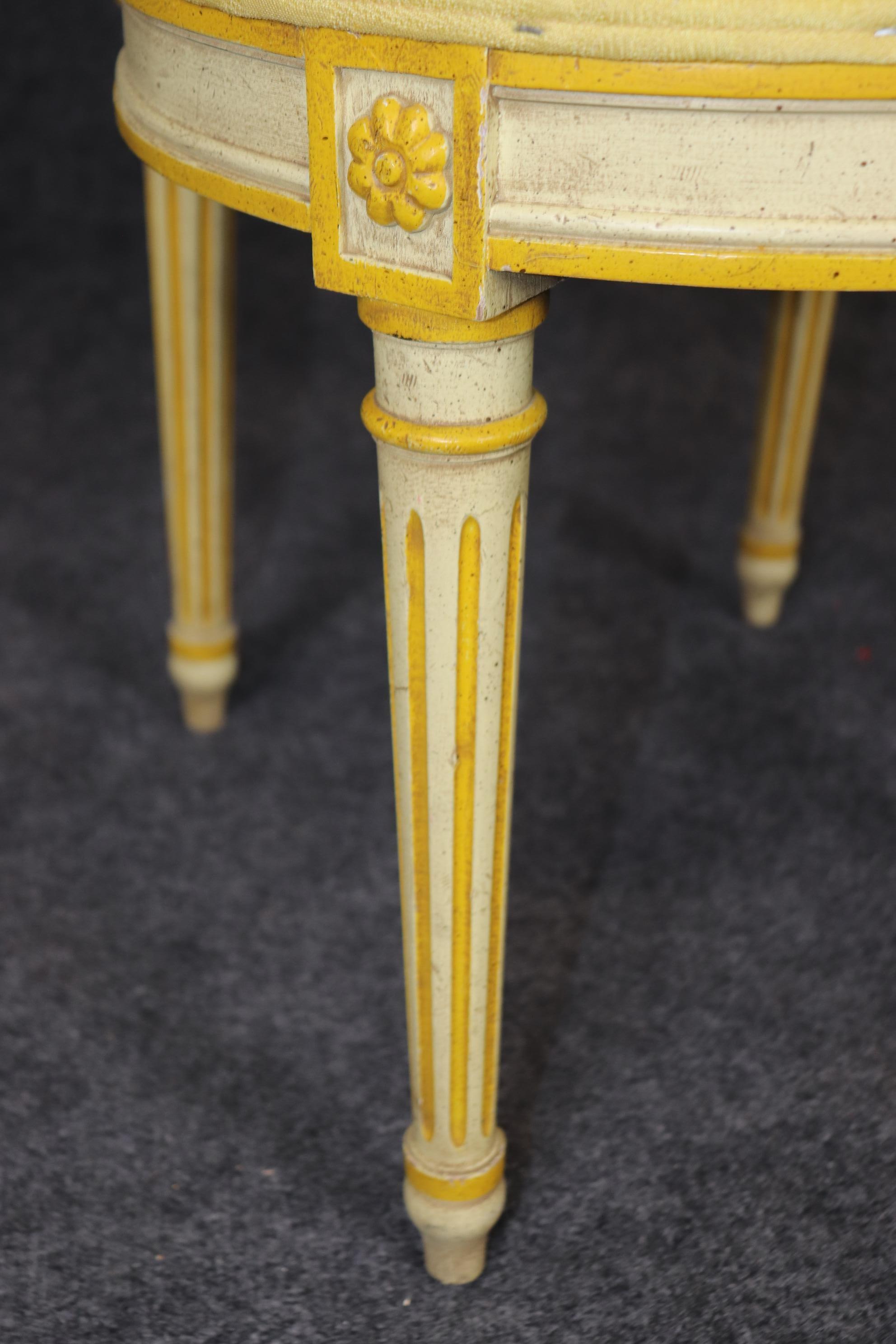 Set 6 Widdicomb Paint Decorated French Louis XVI Balloon Back Dining Chairs 3