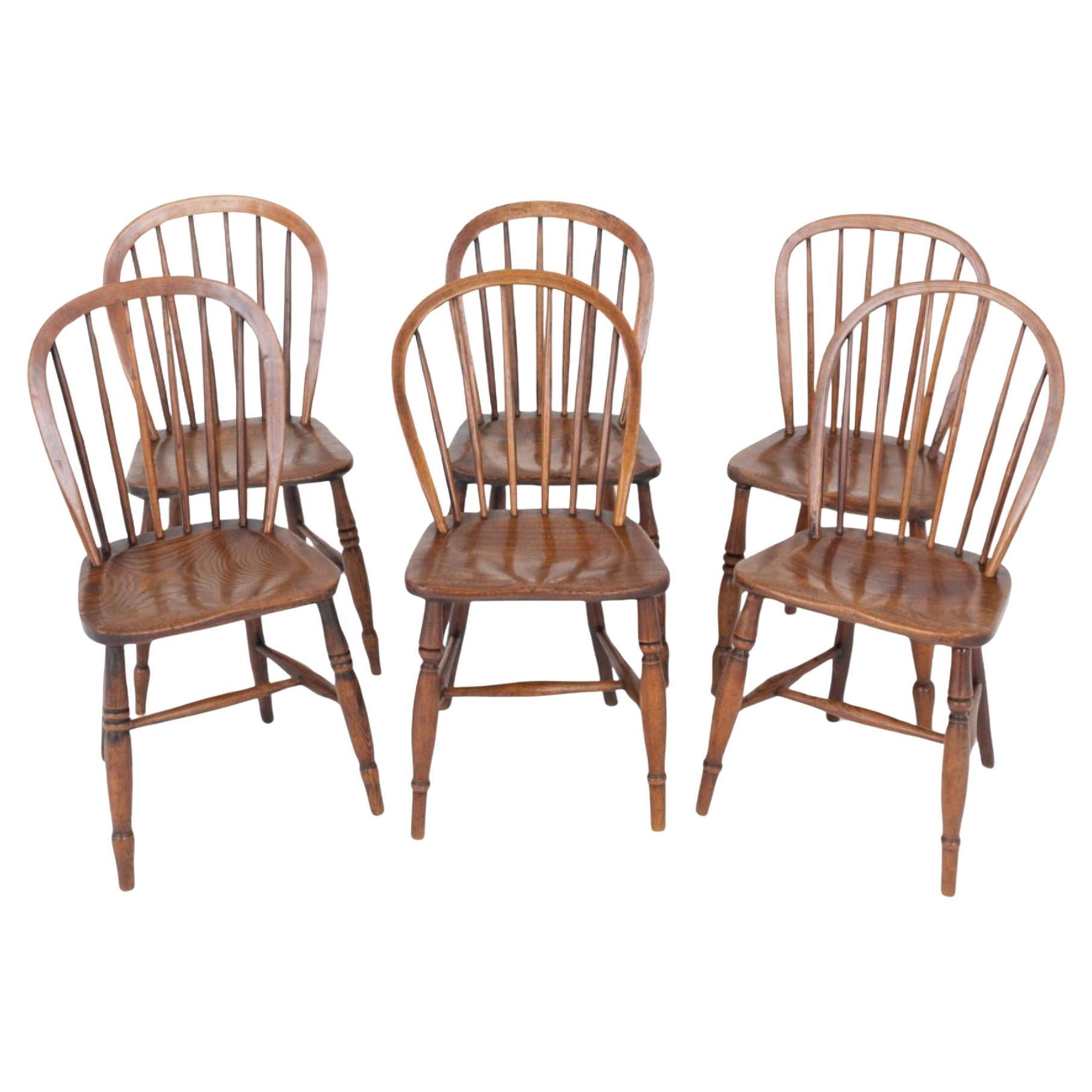 Set 6 Windsor Chairs Farmhouse Kitchen Ash Harlequin Set